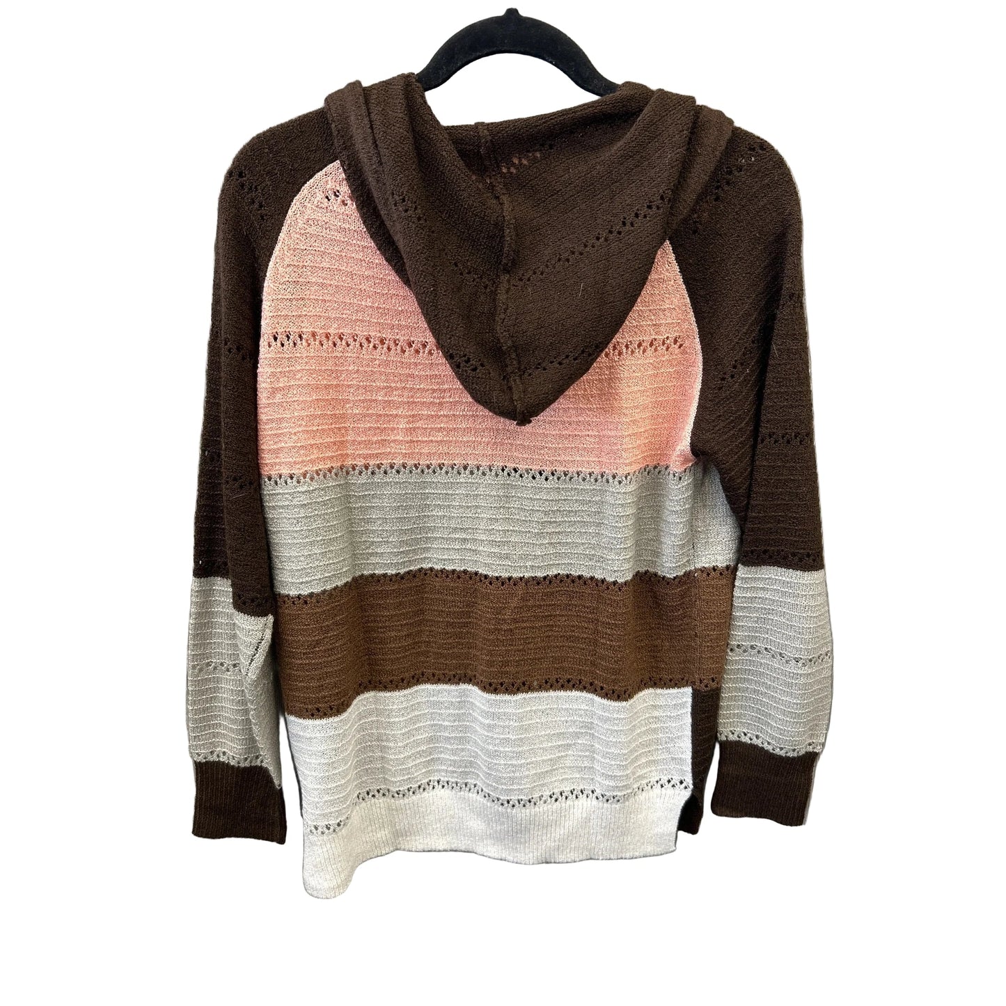 Sweater Cardigan By Clothes Mentor In Brown & Pink, Size: M
