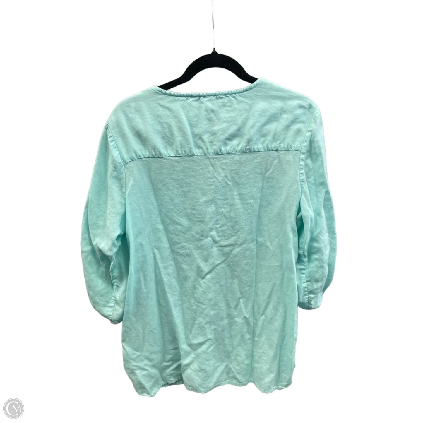 Top 3/4 Sleeve By Emily Daniels In Blue, Size: L