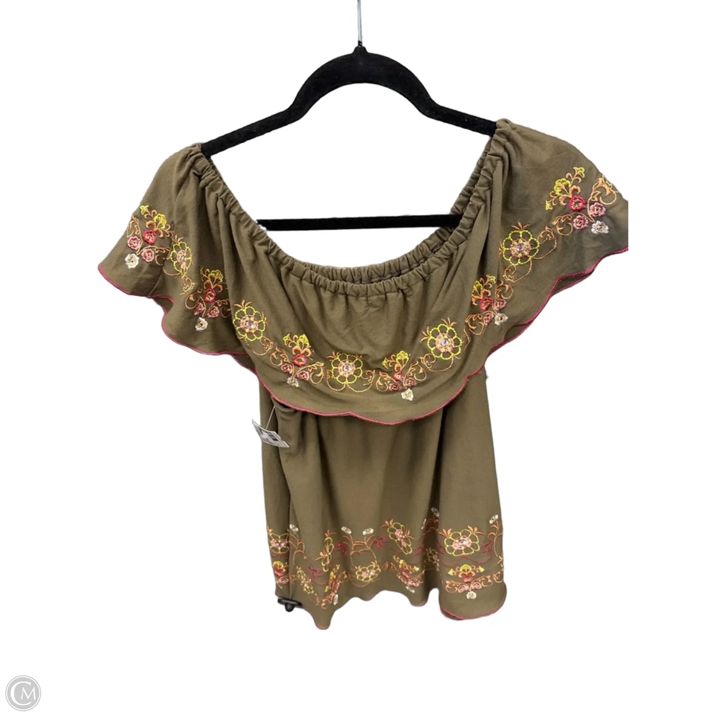 Top Short Sleeve By Fever In Green, Size: L