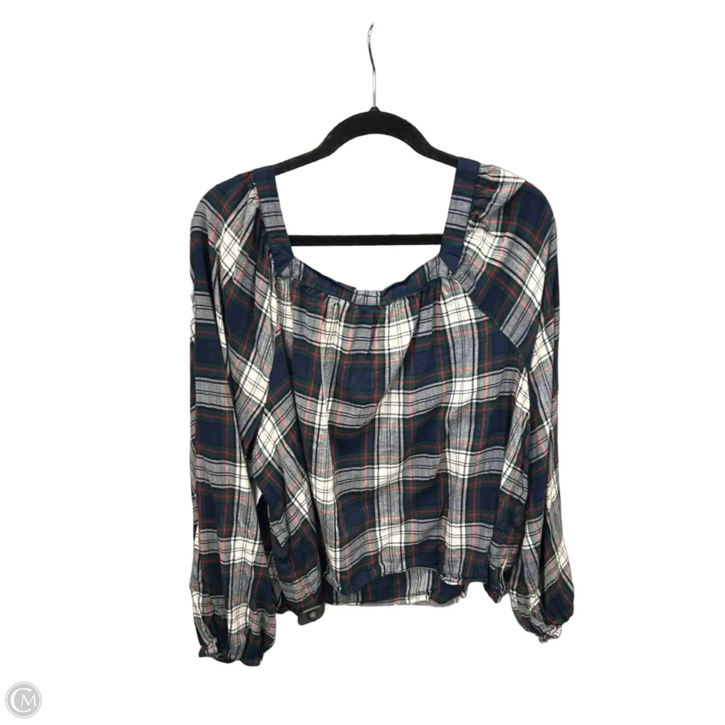 Top Long Sleeve By Gap In Plaid Pattern, Size: Xxl