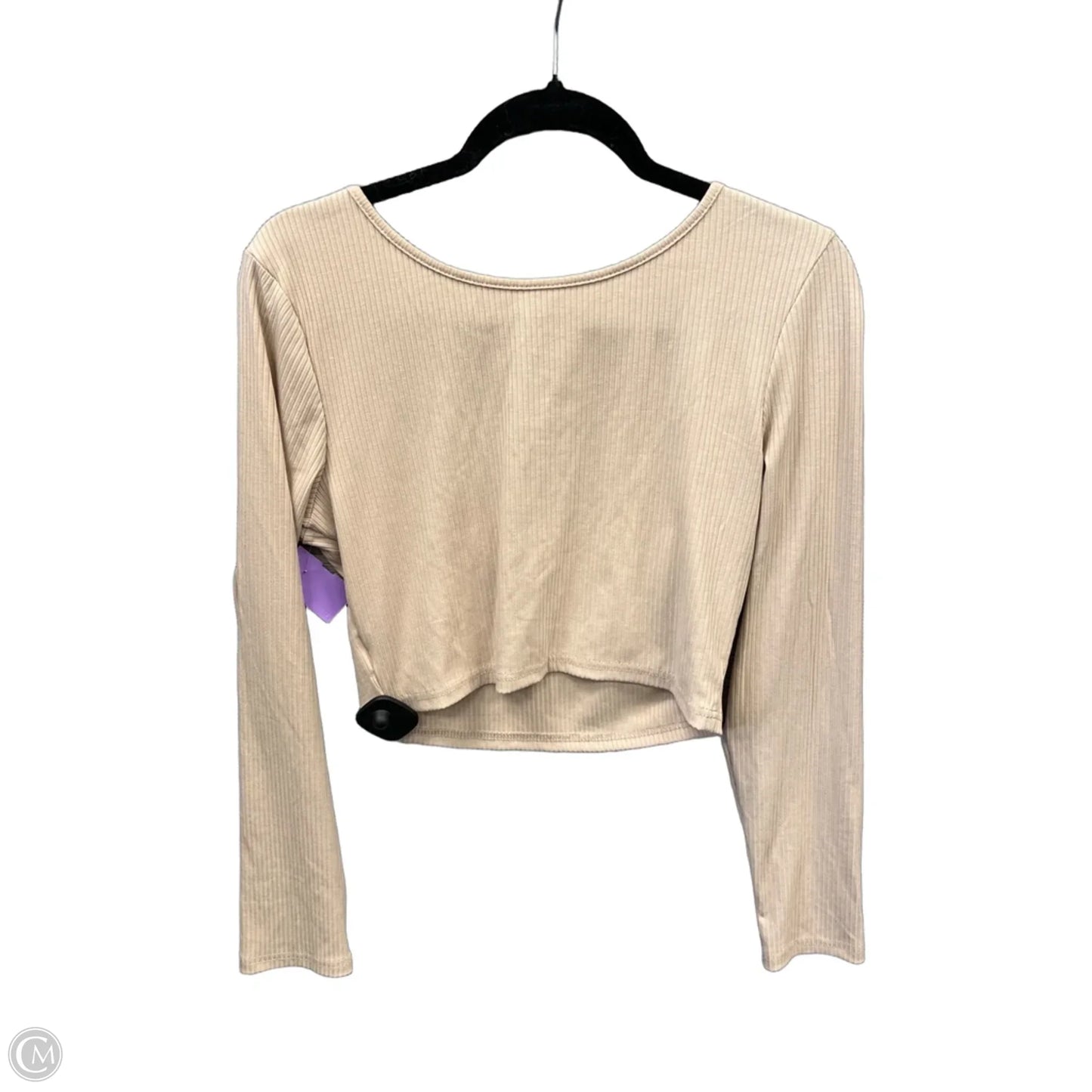 Top Long Sleeve By Cmf In Beige, Size: L