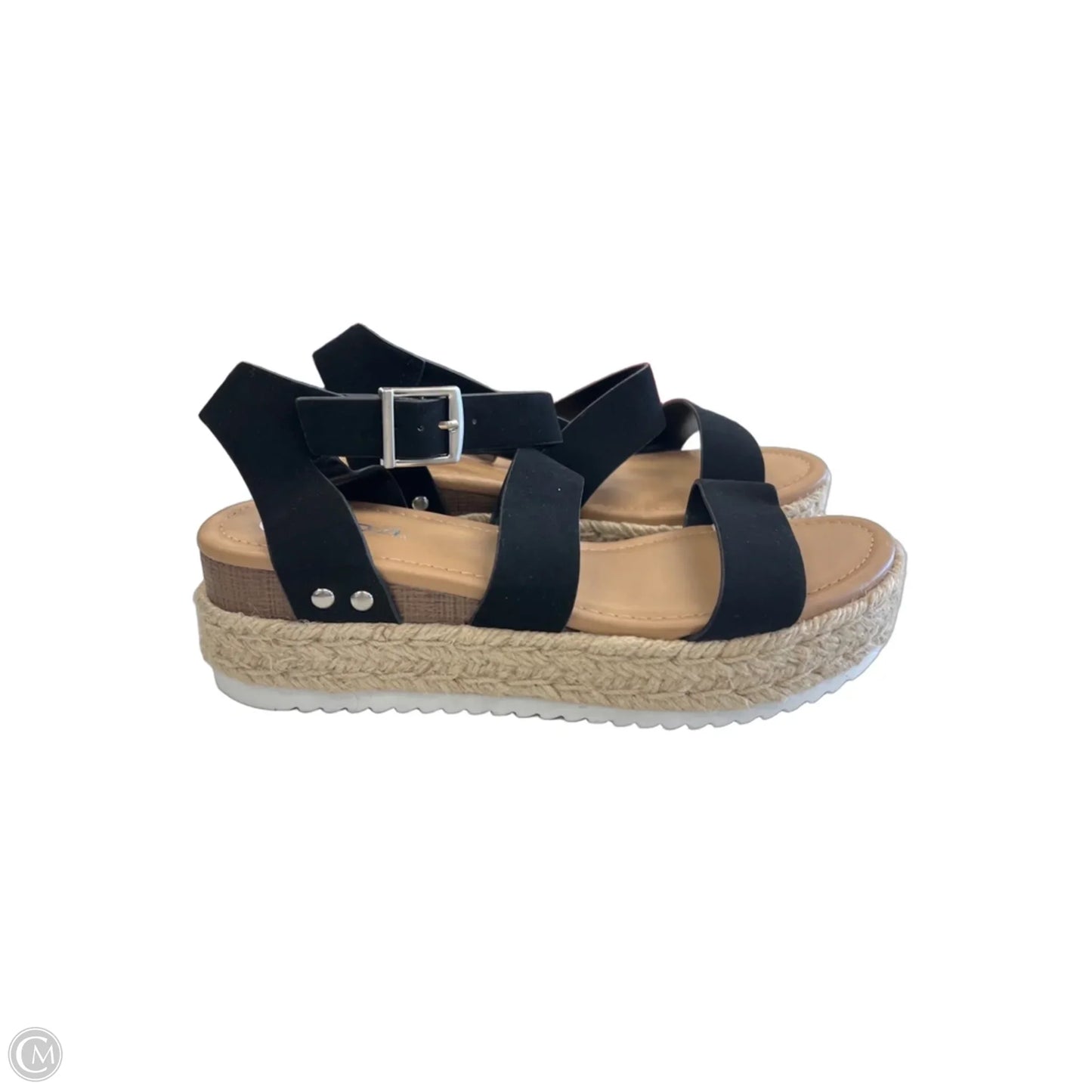 Sandals Flats By Soda In Black, Size: 8.5