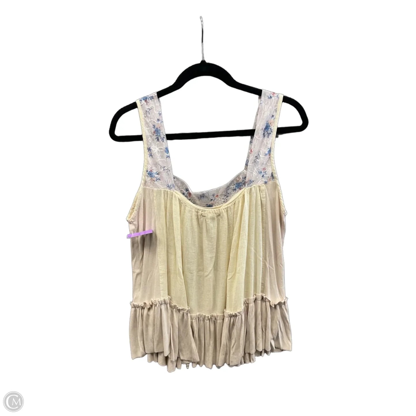 Top Sleeveless By Pol In Cream, Size: M