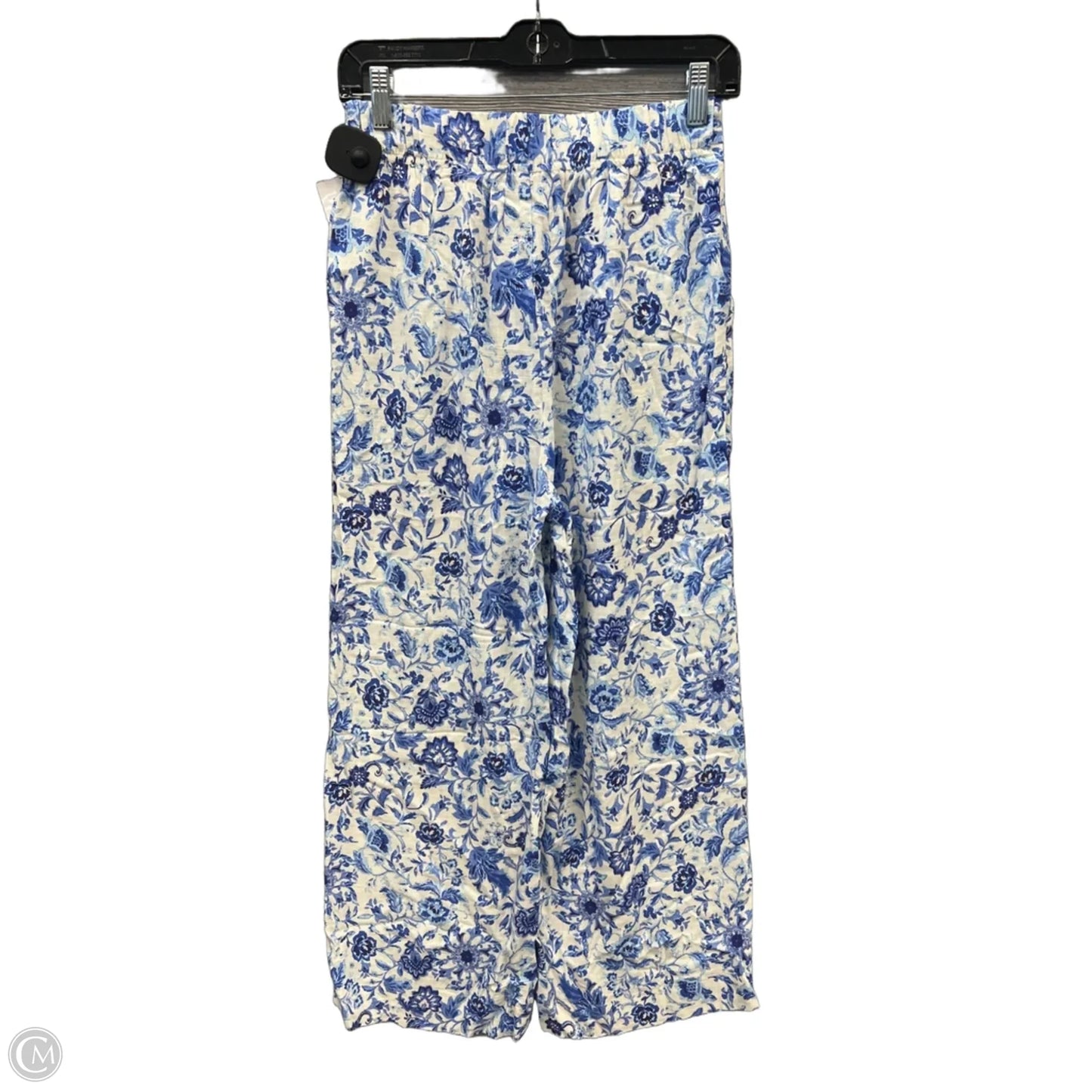 Pants Linen By Olivaceous In Blue & Cream, Size: 4