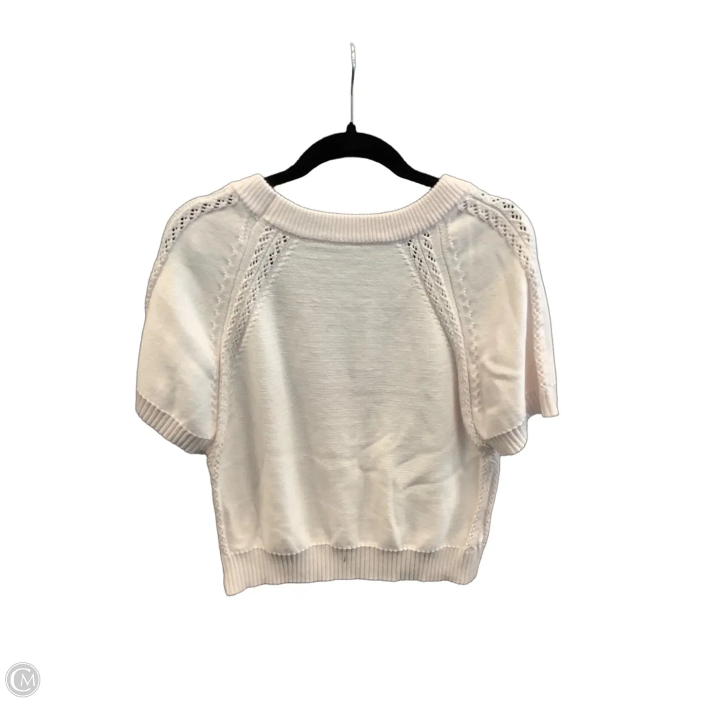 Sweater Short Sleeve By Cme In White, Size: L