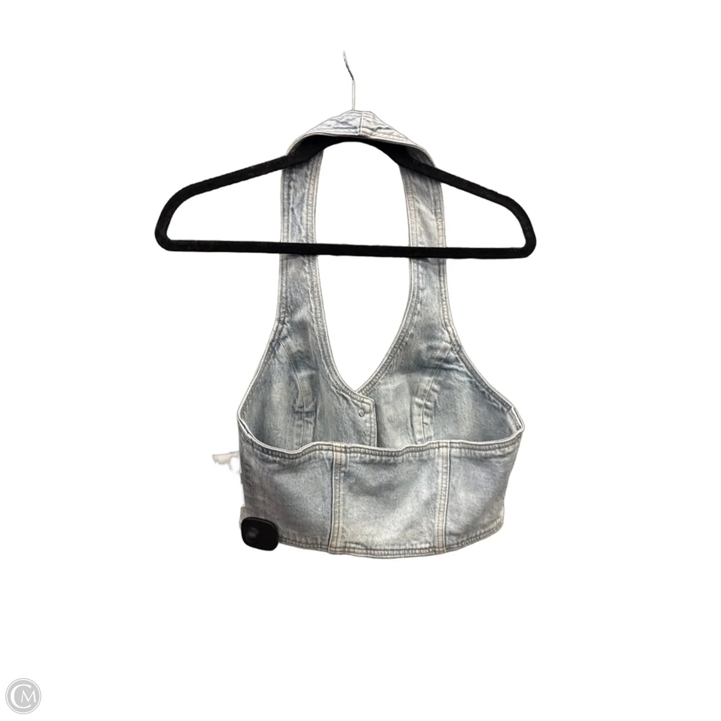 Top Sleeveless By Pink In Blue Denim, Size: M