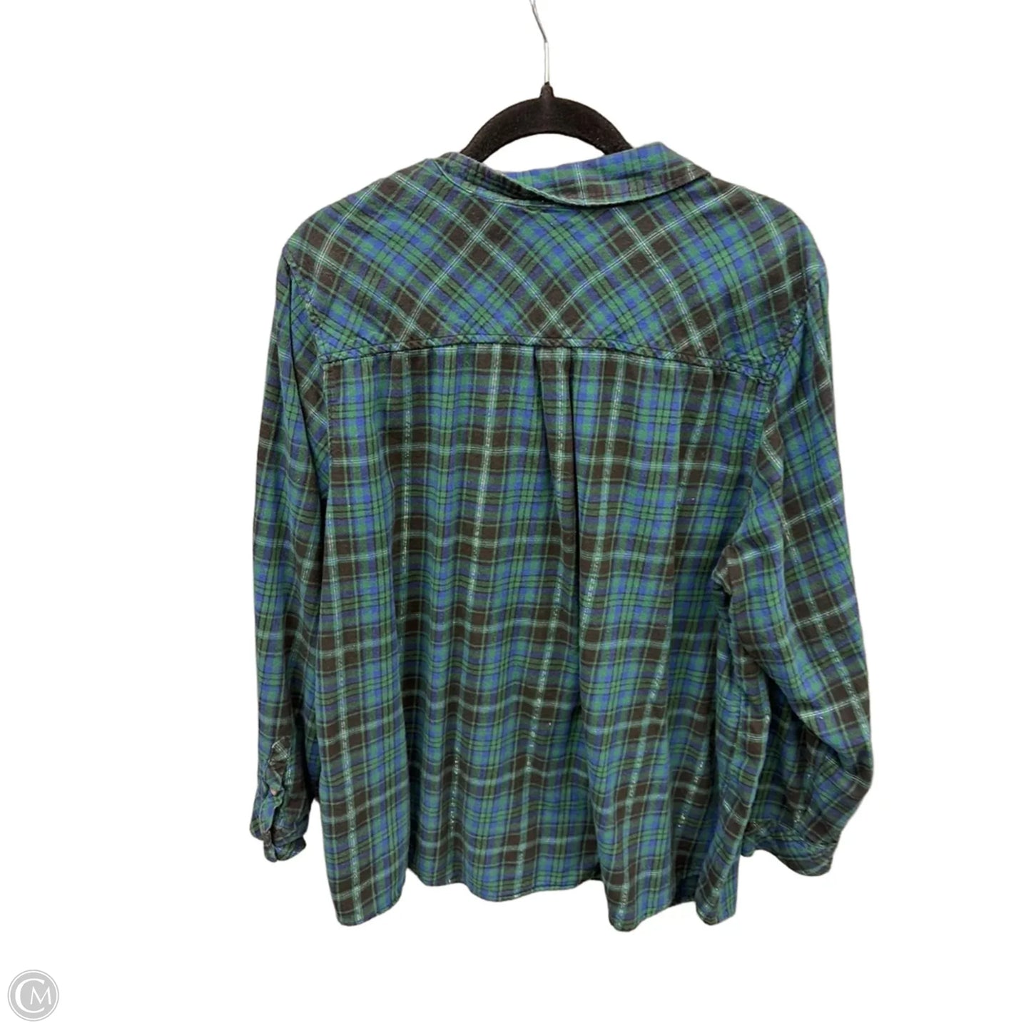Top Long Sleeve By Croft And Barrow In Plaid Pattern, Size: 2x