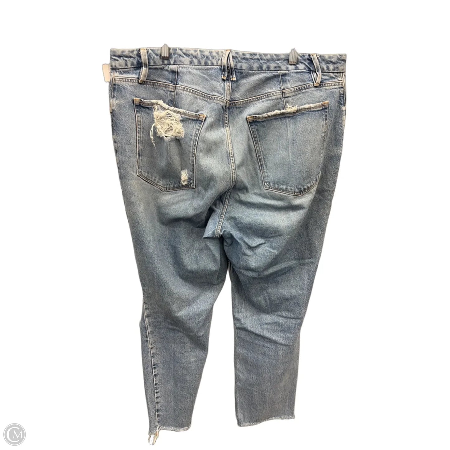 Jeans Straight By Good American In Blue Denim, Size: 16