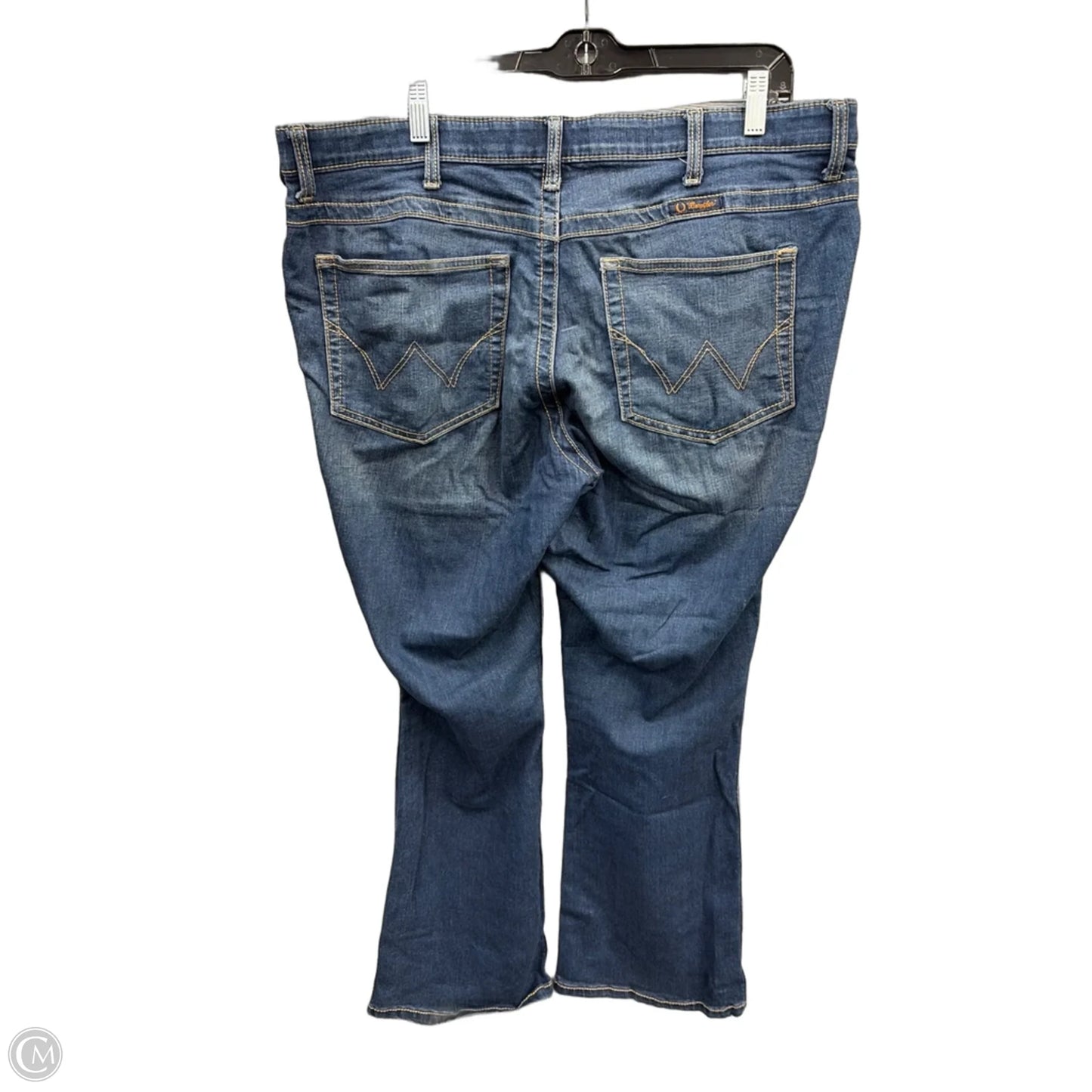 Jeans Boot Cut By Wrangler In Blue Denim, Size: 18