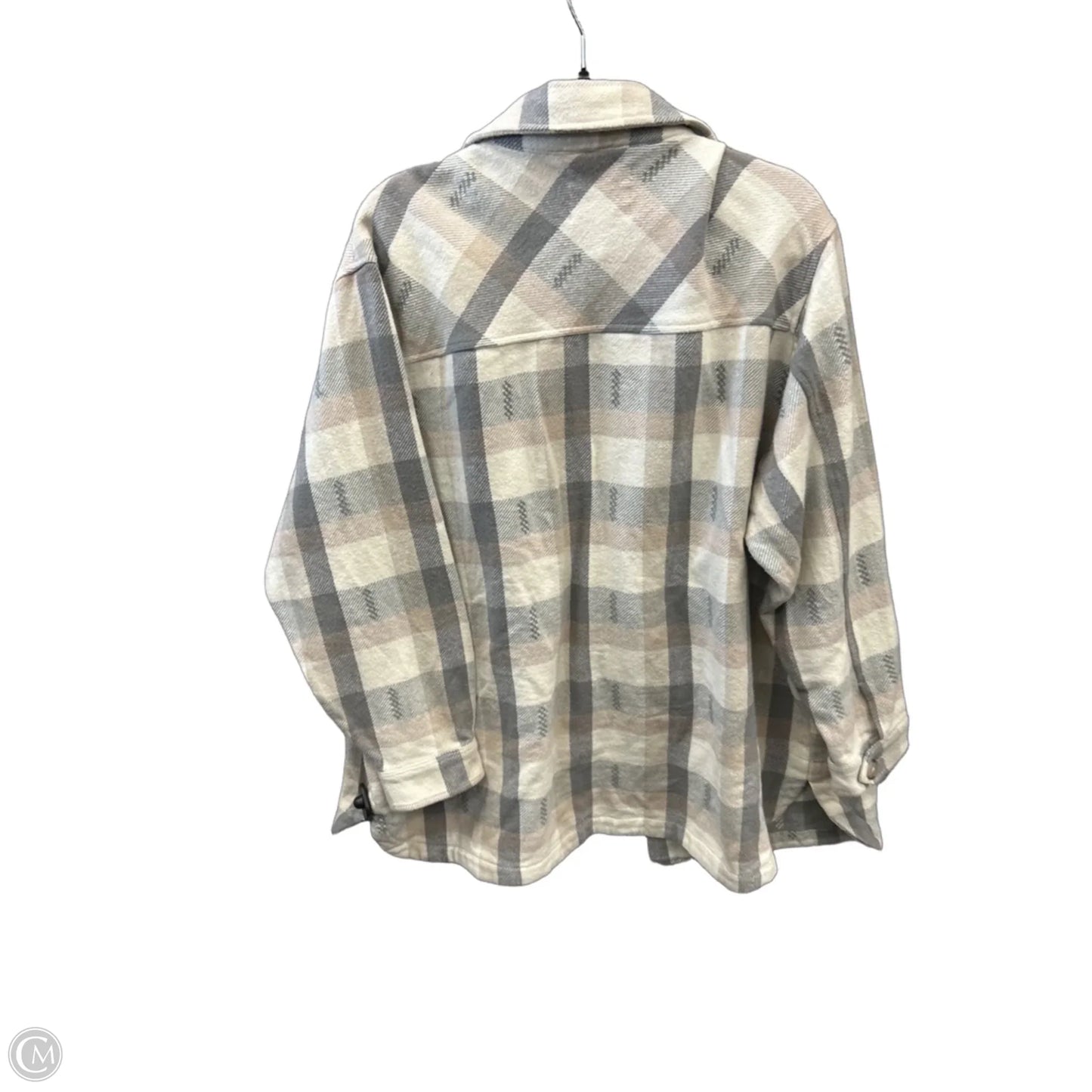 Jacket Denim By Lucky Brand In Plaid Pattern, Size: Xl