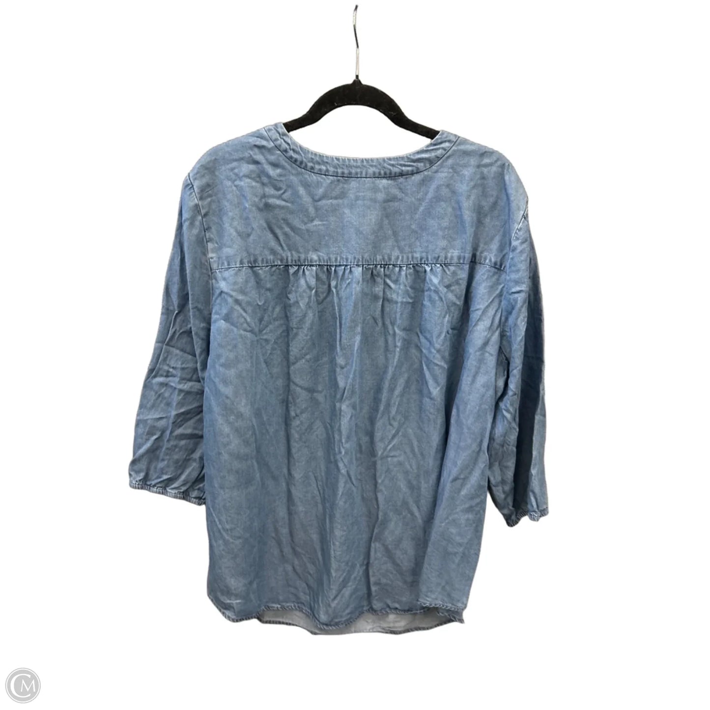 Top Long Sleeve By Jones New York In Blue, Size: 2x