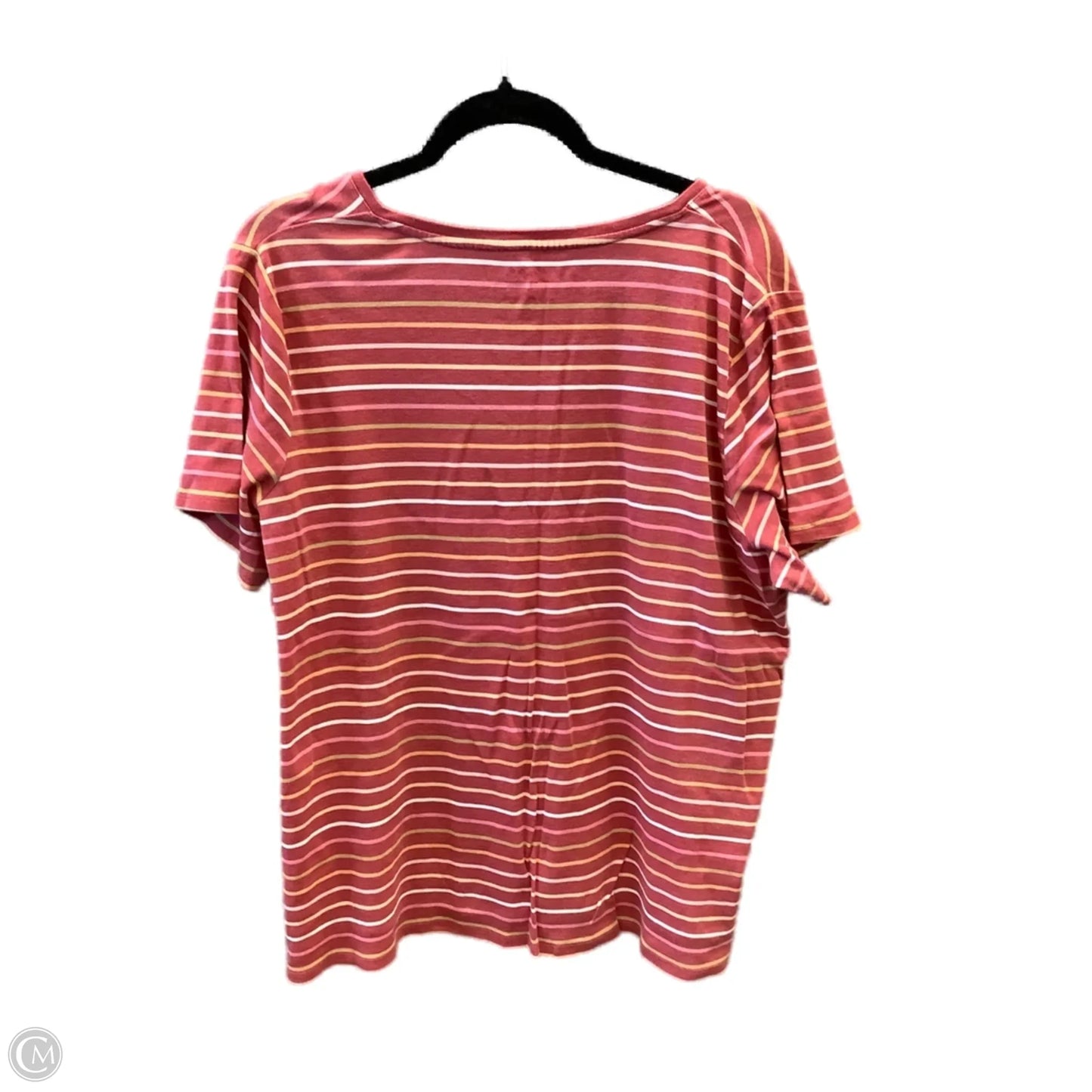 Top Short Sleeve By Croft And Barrow In Striped Pattern, Size: 2x