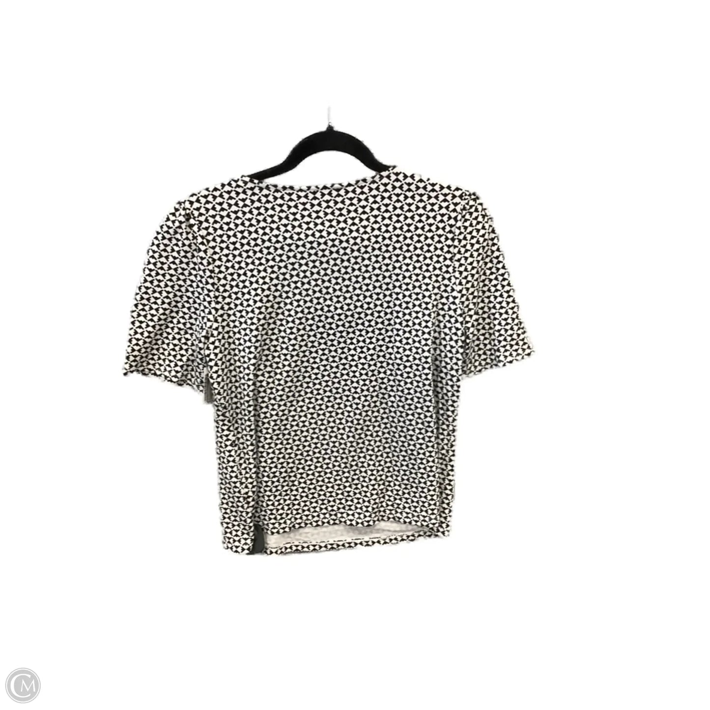 Top Short Sleeve By Liz Claiborne In Black & White, Size: M