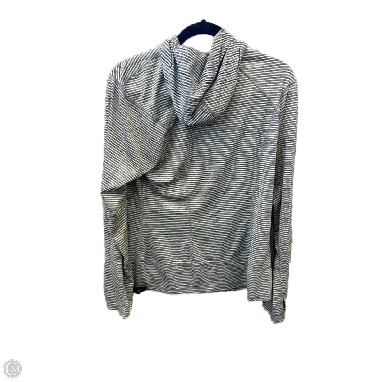 Athletic Jacket By Lukka In Striped Pattern, Size: L