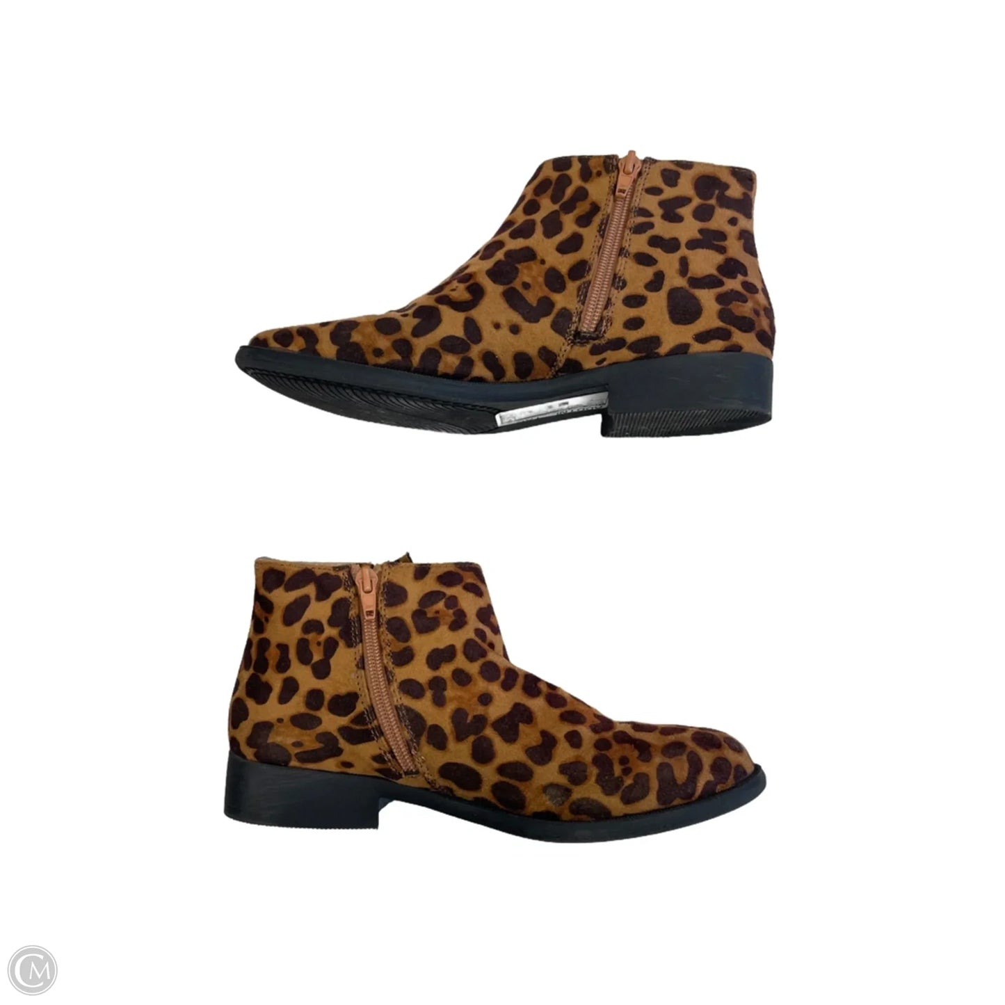 Boots Ankle Flats By Time And Tru In Animal Print, Size: 7