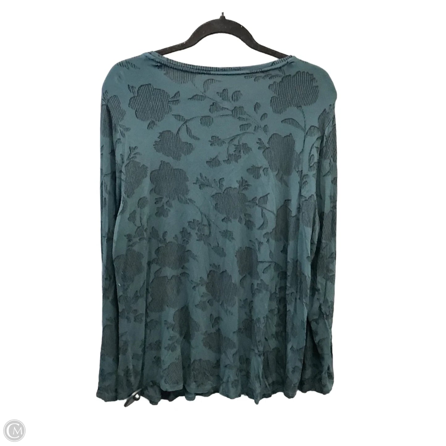 Top Long Sleeve By Apt 9 In Green, Size: 1x