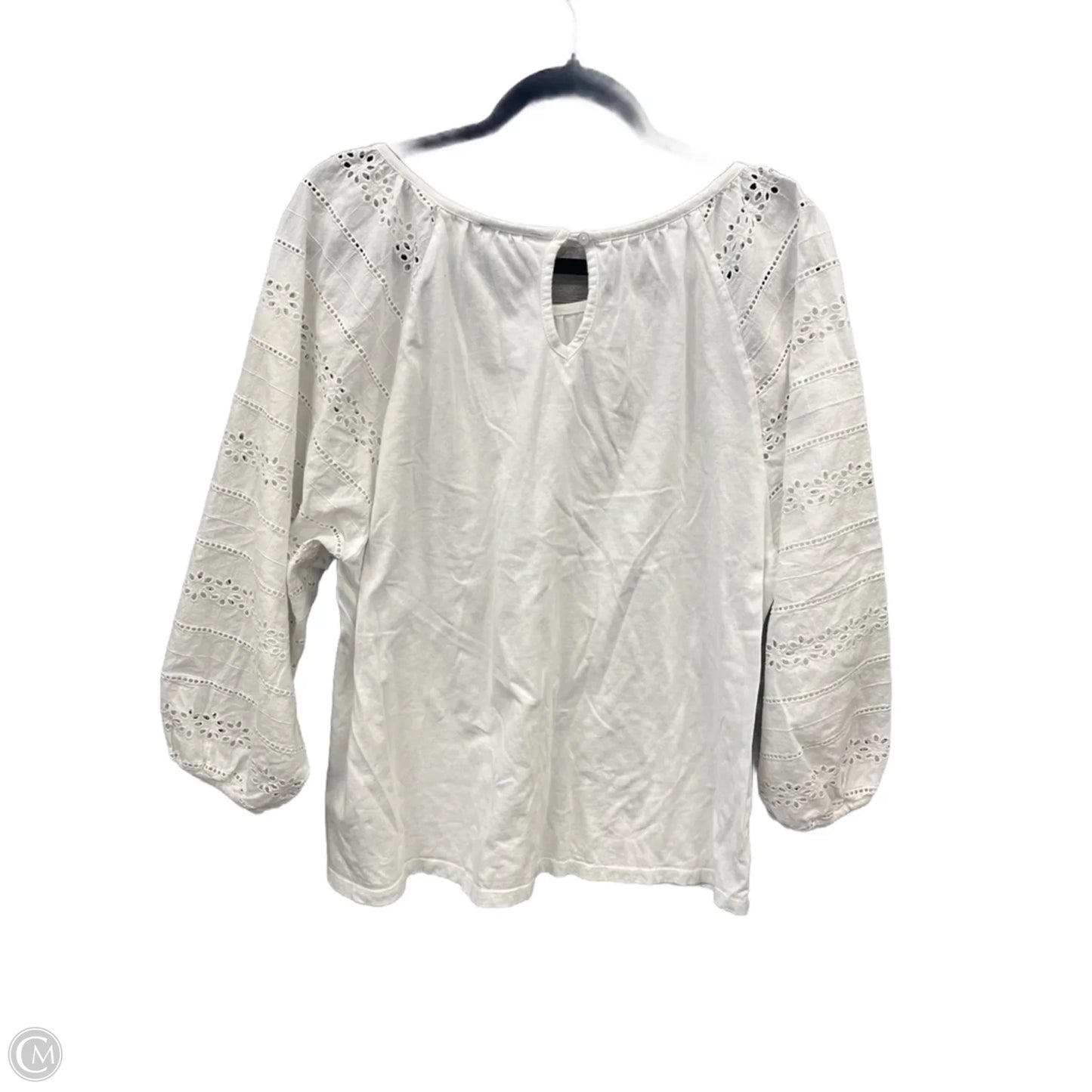 Top Long Sleeve By Premise In White, Size: 1x