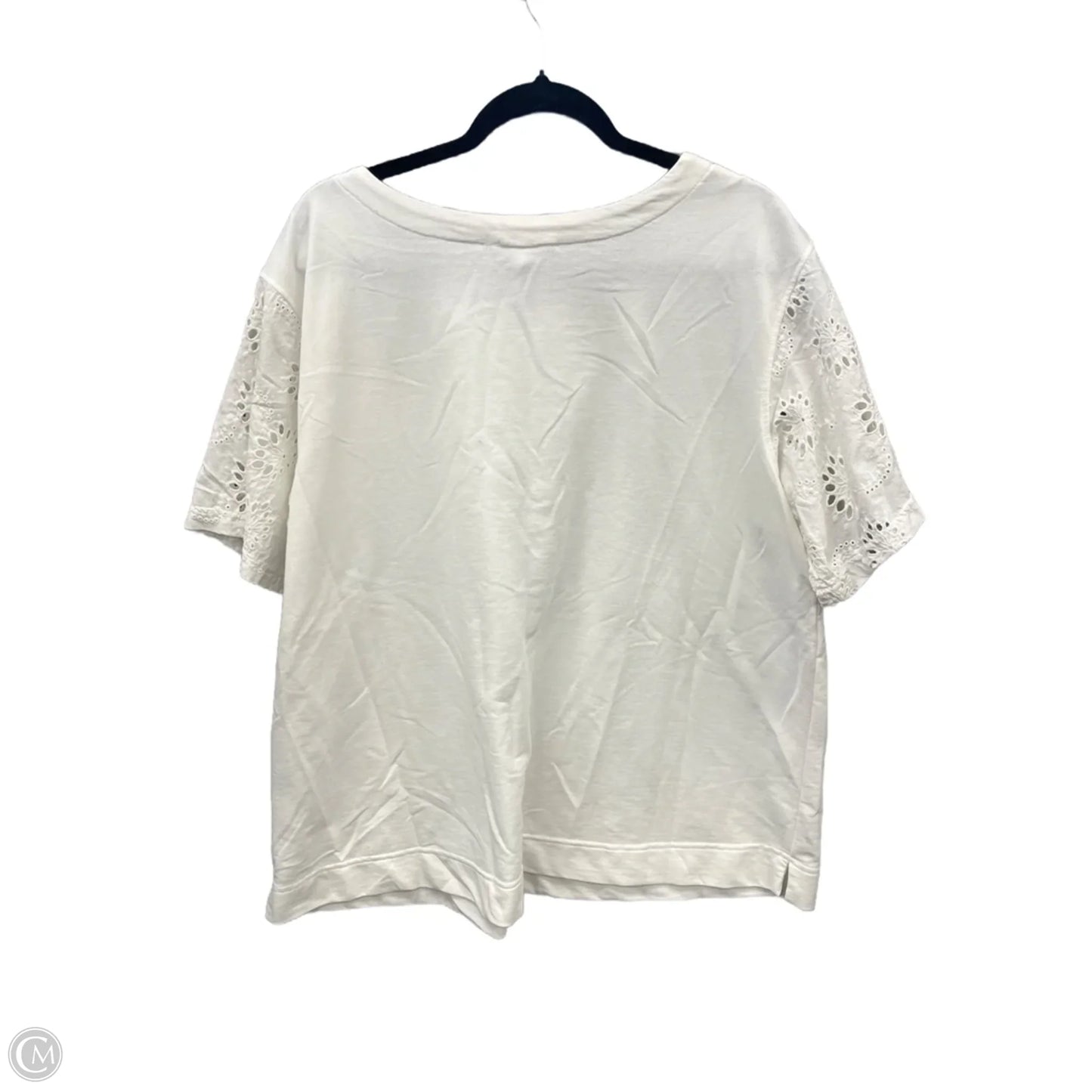 Top Short Sleeve By Jane And Delancey In White, Size: 1x