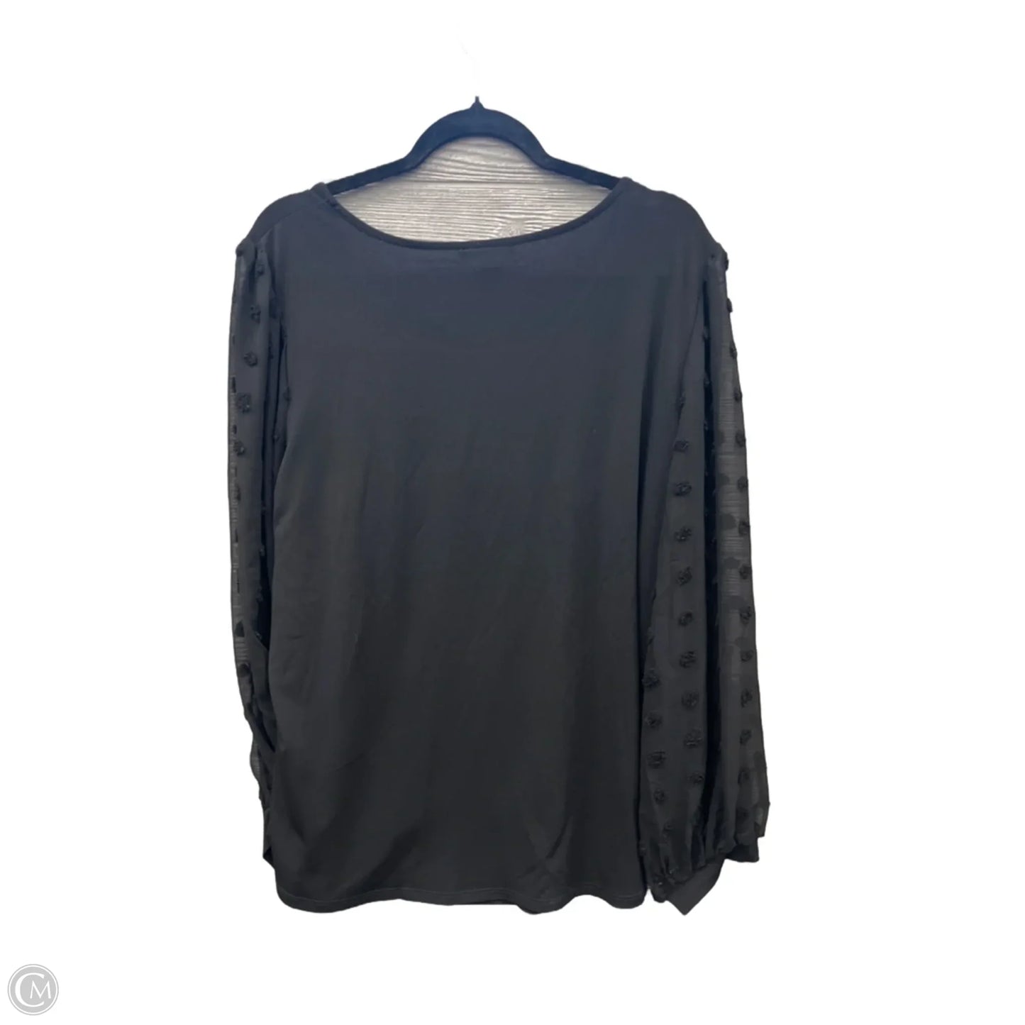 Top Long Sleeve By Adrianna Papell In Black, Size: 1x
