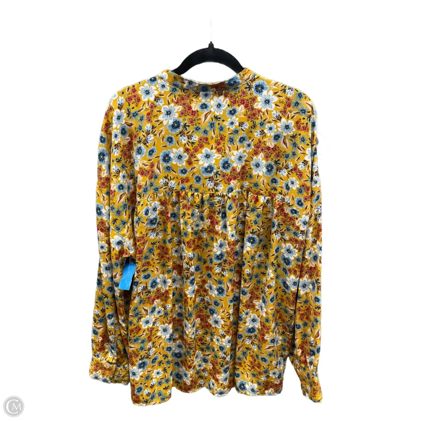 Top Long Sleeve By Time And Tru In Floral Print, Size: Xxl