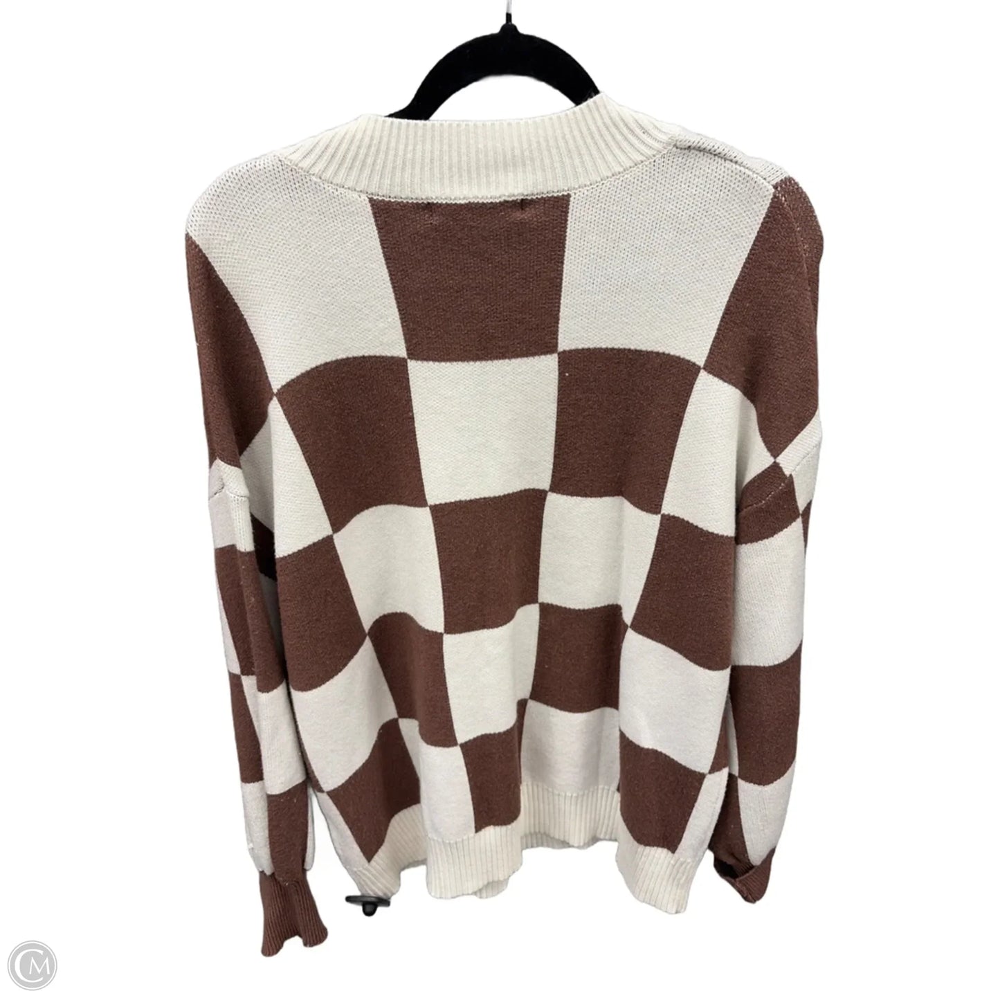 Sweater By Zesica In Brown & White, Size: Xl