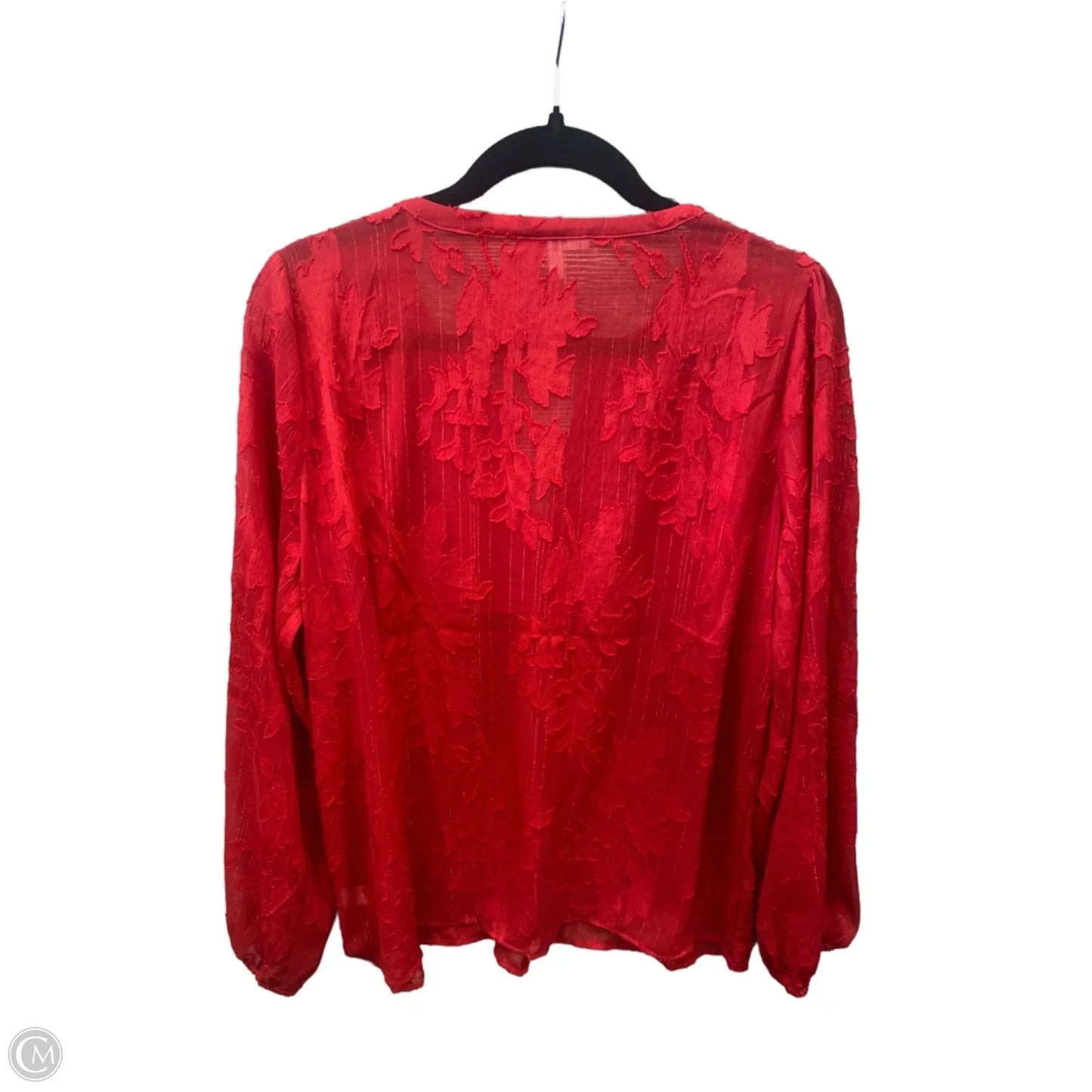 Top Long Sleeve By Maurices In Red, Size: L