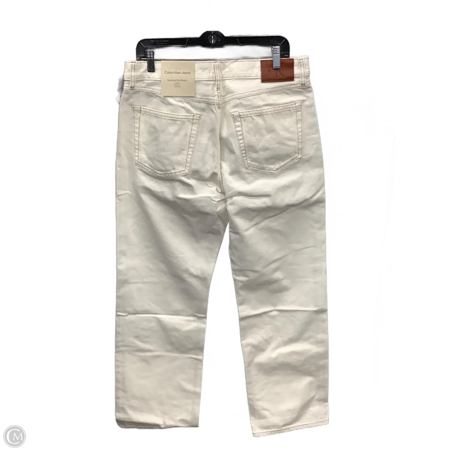 Jeans Straight By Calvin Klein In Cream Denim, Size: 12