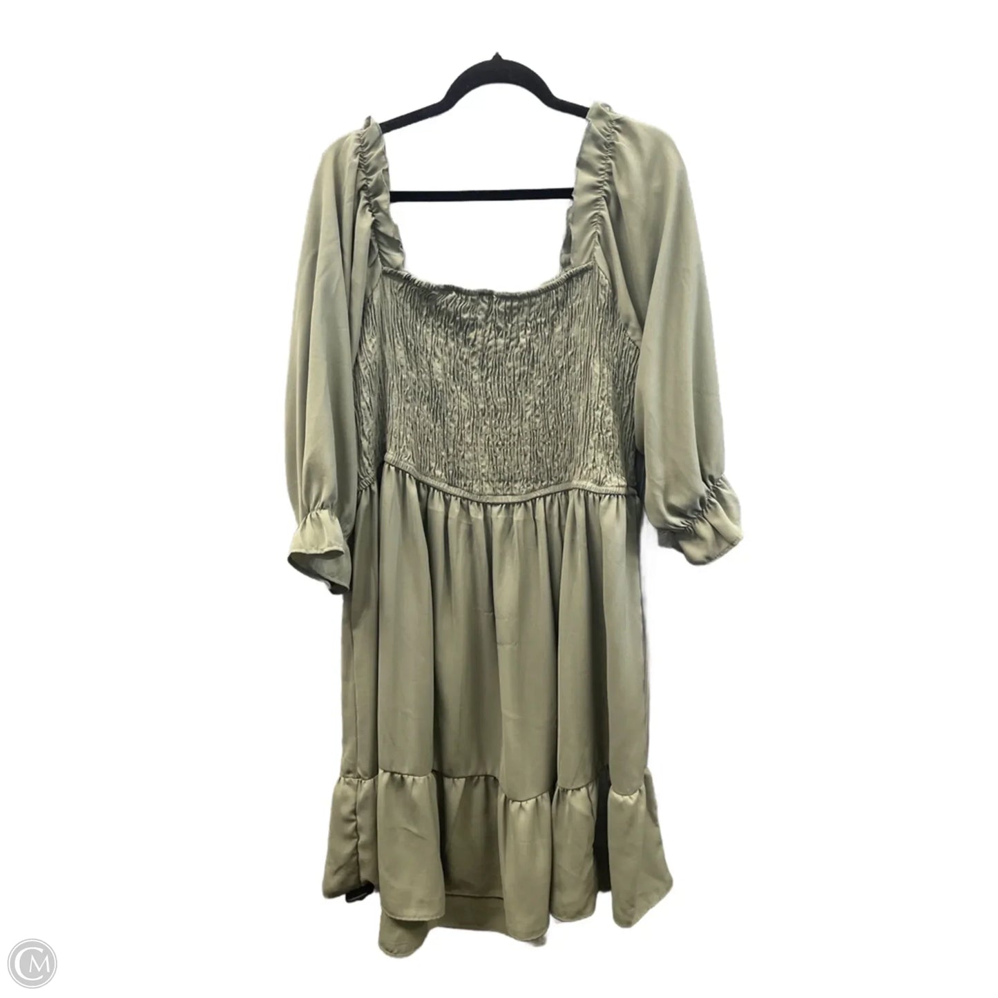 Dress Casual Midi By Mph In Green, Size: 3x