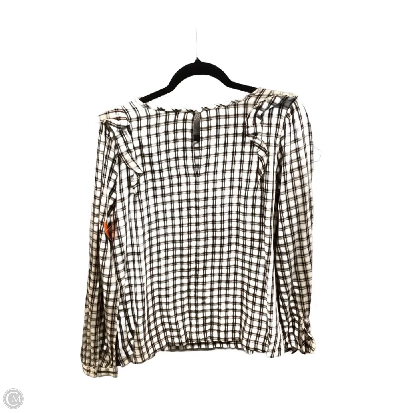 Top Long Sleeve By Loft In Plaid Pattern, Size: M