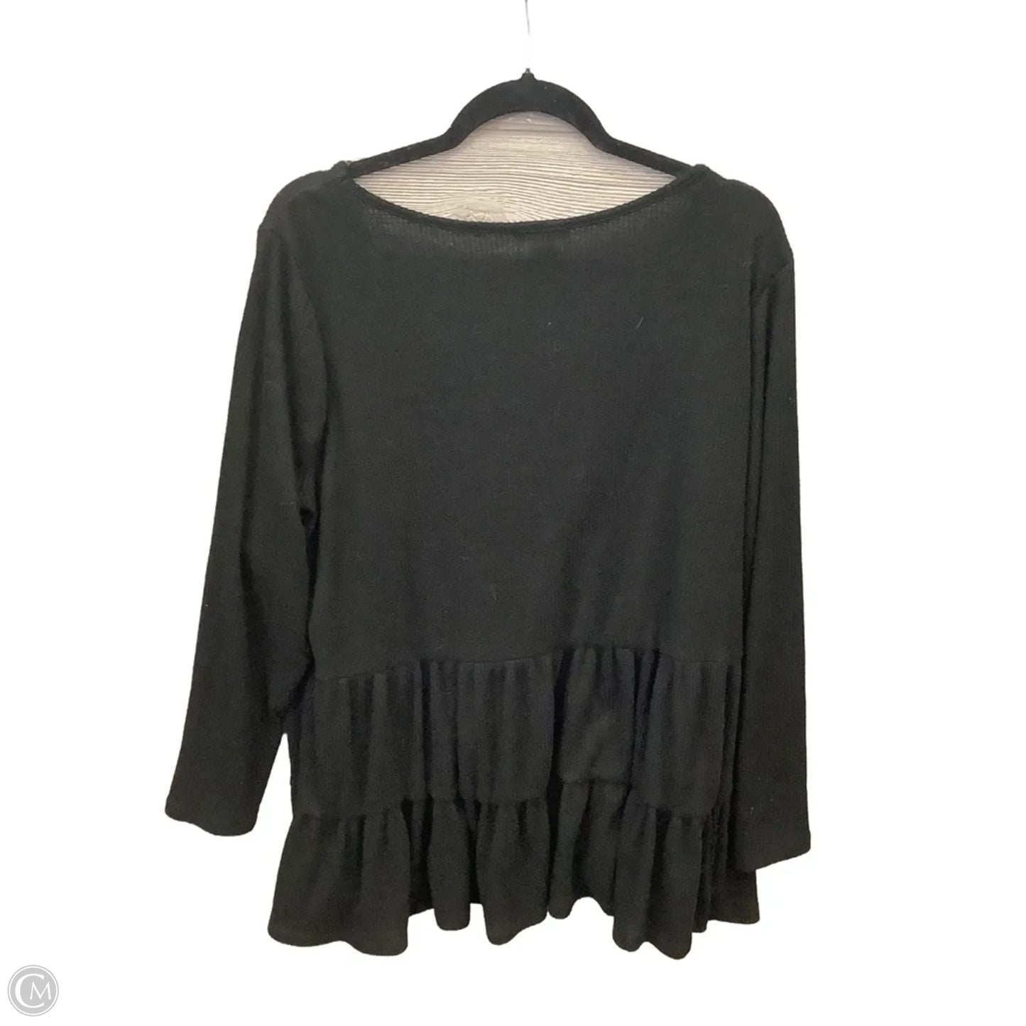 Tunic Long Sleeve By Falls Creek In Black, Size: 2x