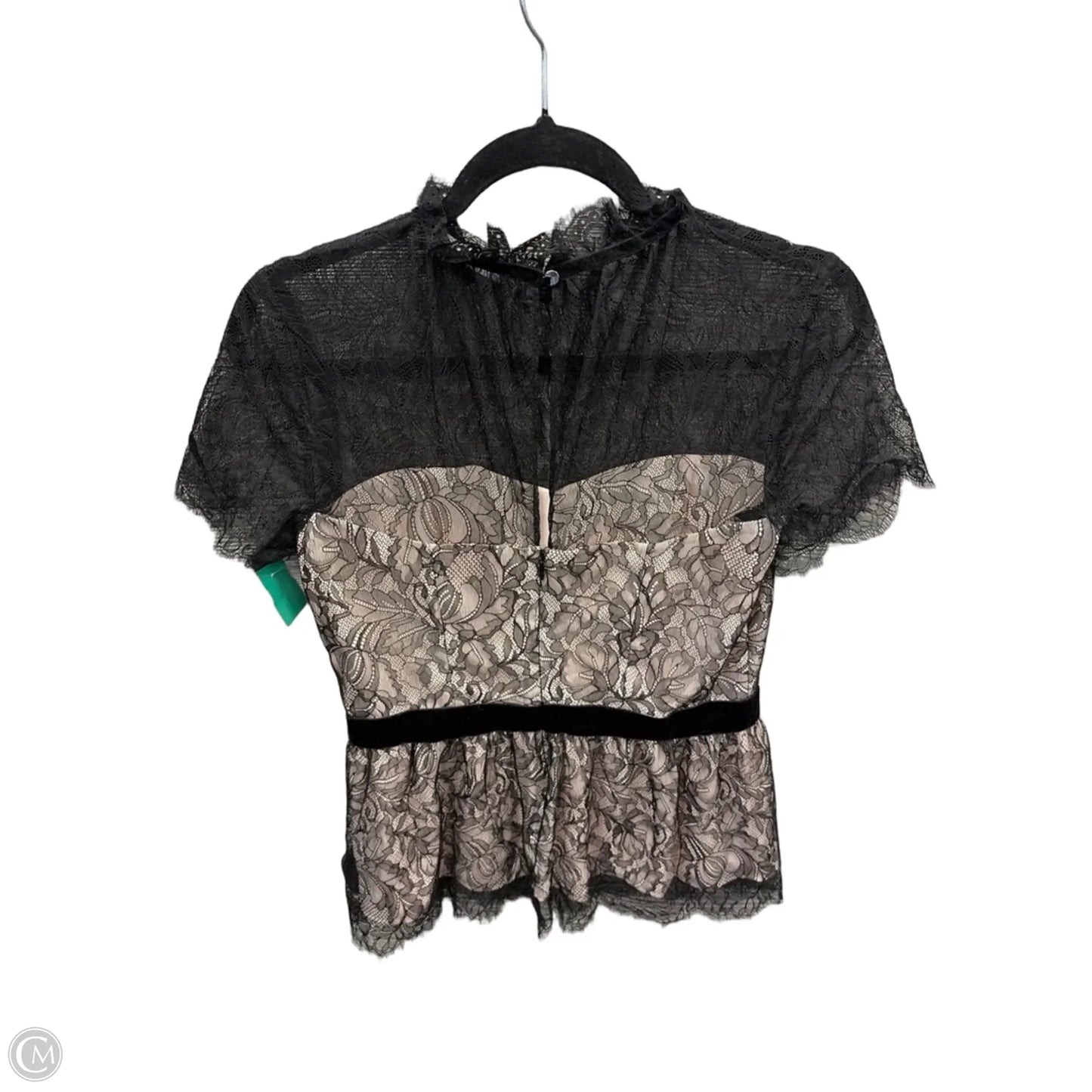 Top Short Sleeve By White House Black Market In Black, Size: S
