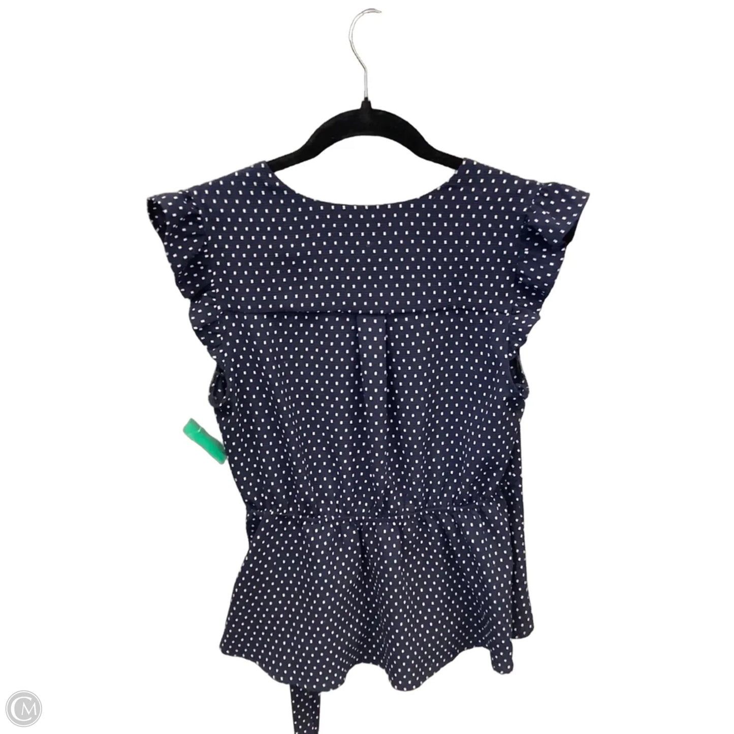 Top Short Sleeve By Monteau In Blue & White, Size: Xl