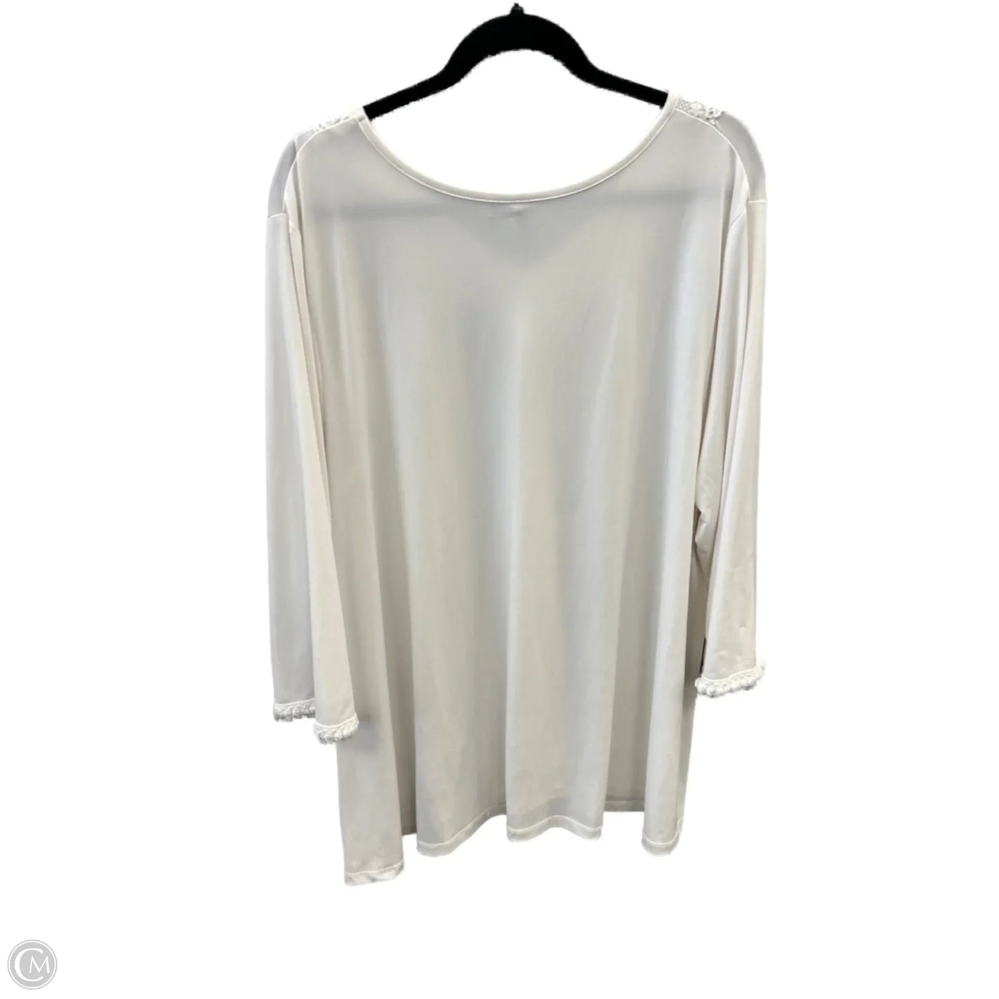 Top Long Sleeve By New Directions In White, Size: 2x