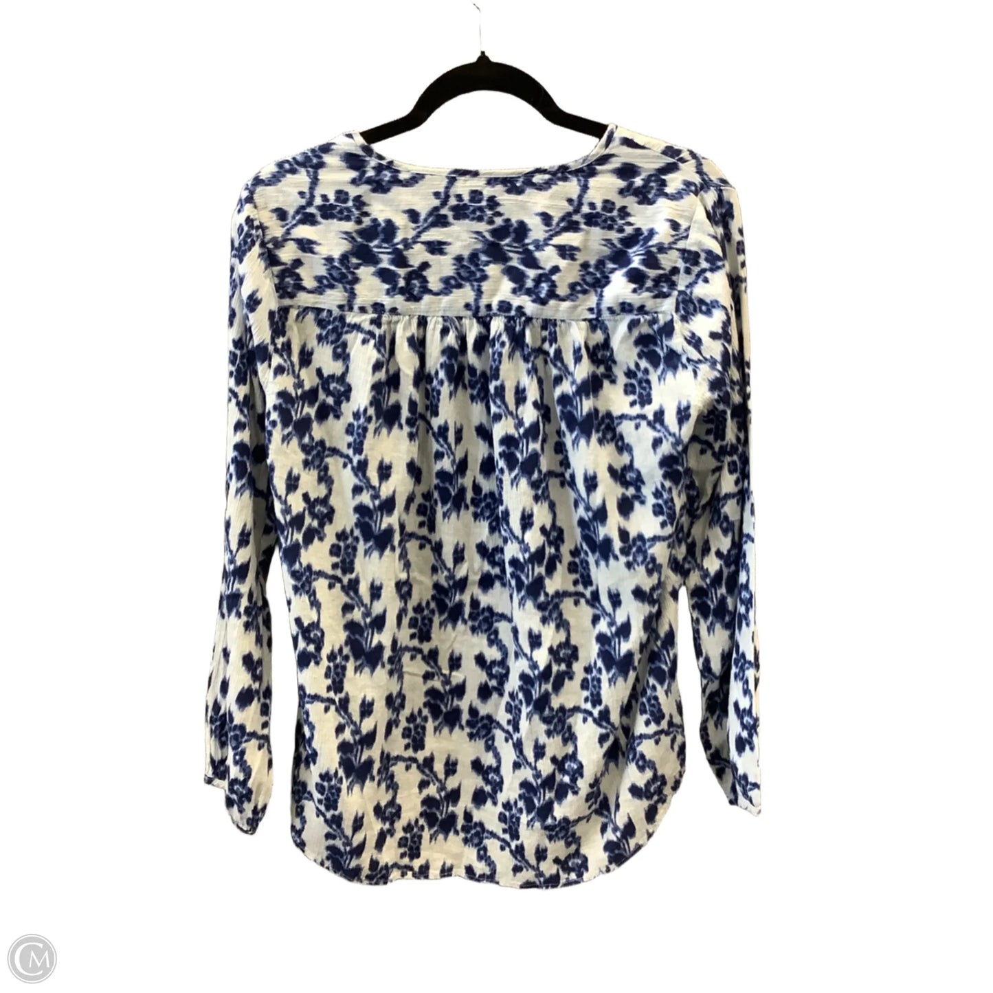 Top Long Sleeve By Sonoma In Blue & White, Size: L