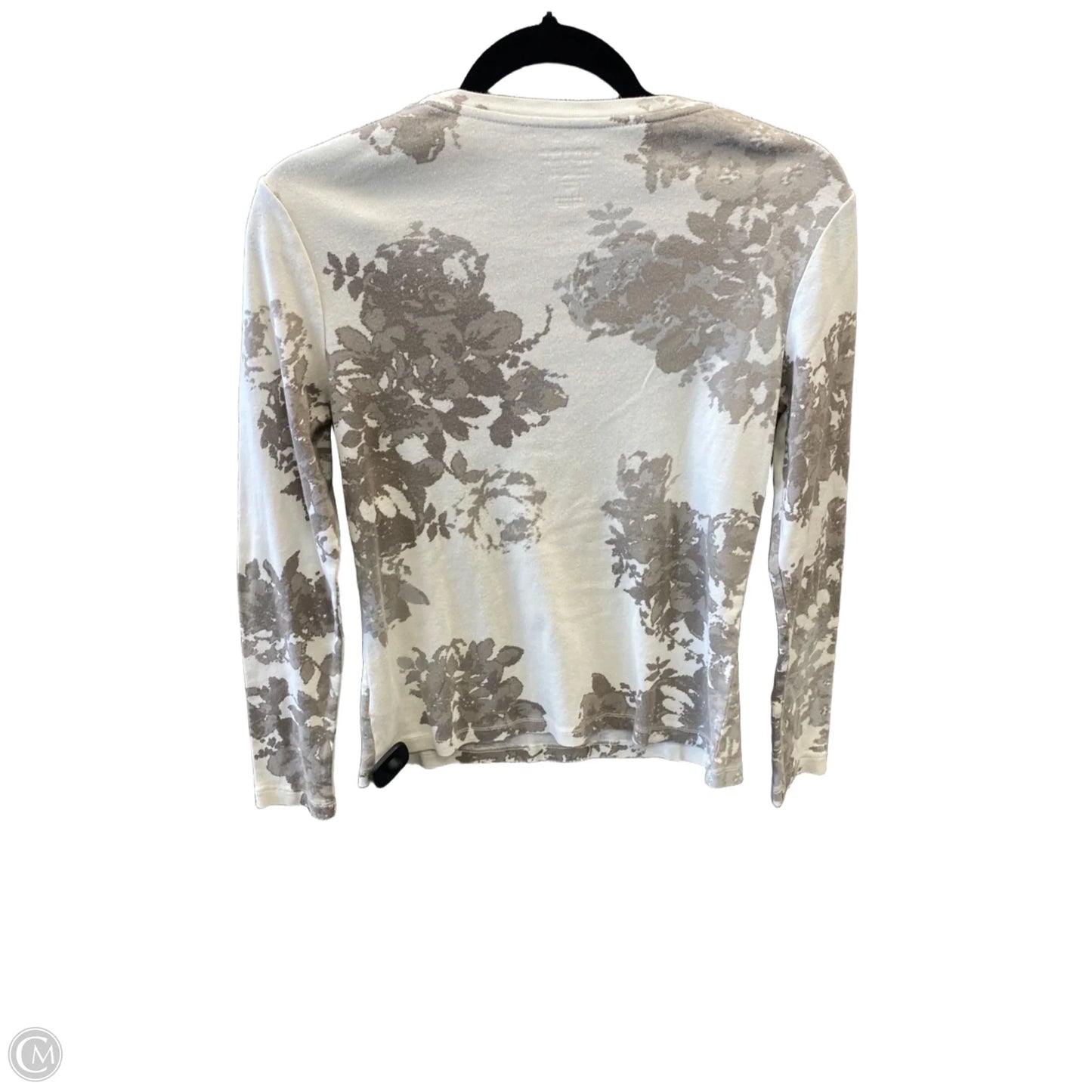 Top Long Sleeve By Sonoma In Grey & White, Size: Sp