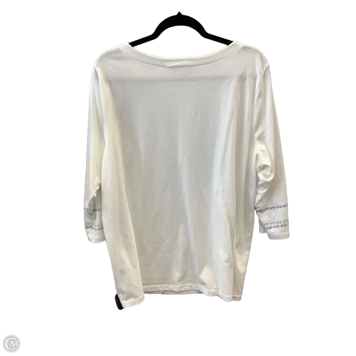 Top Long Sleeve By Cj Banks In White, Size: 1x