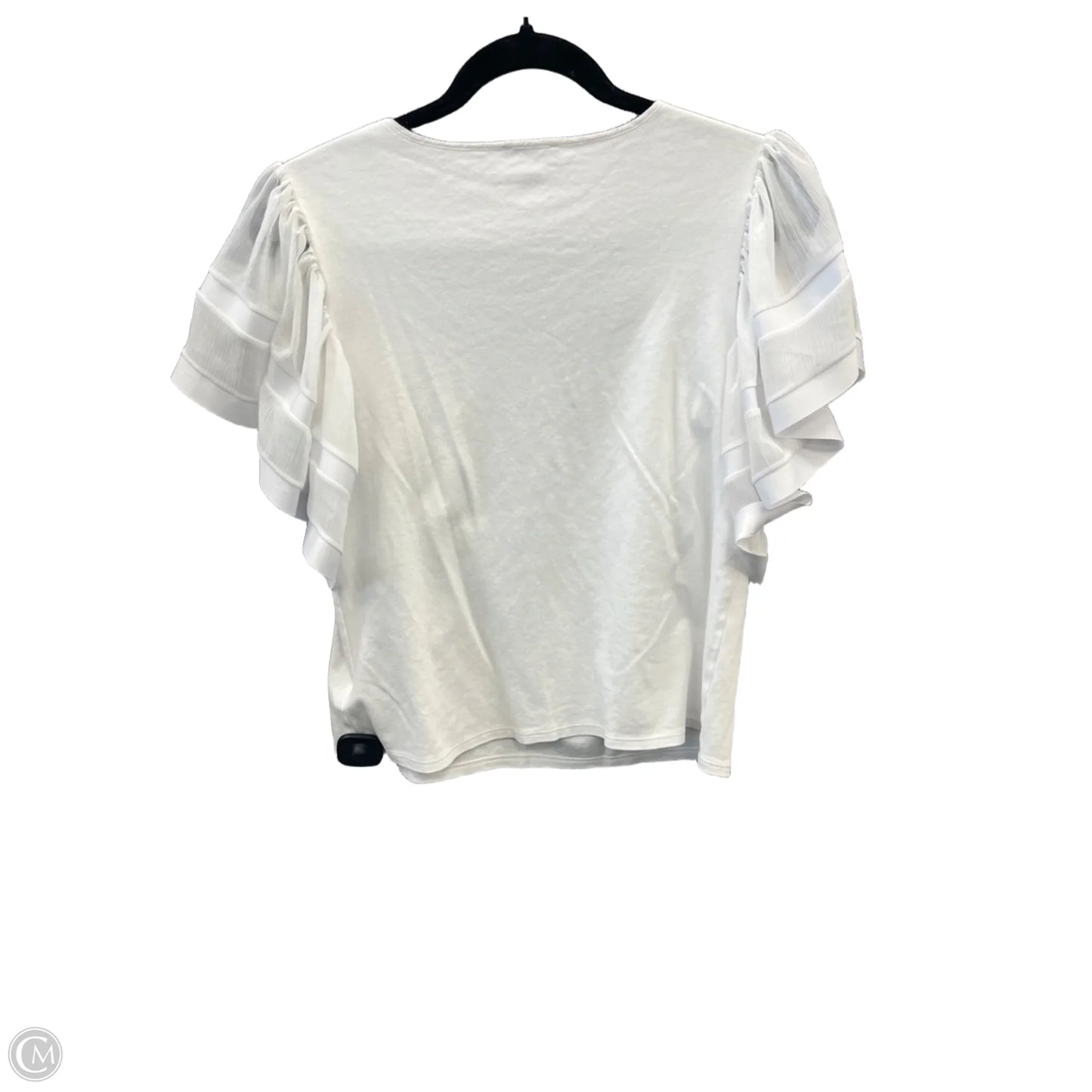 Top Short Sleeve By Express In White, Size: Xs
