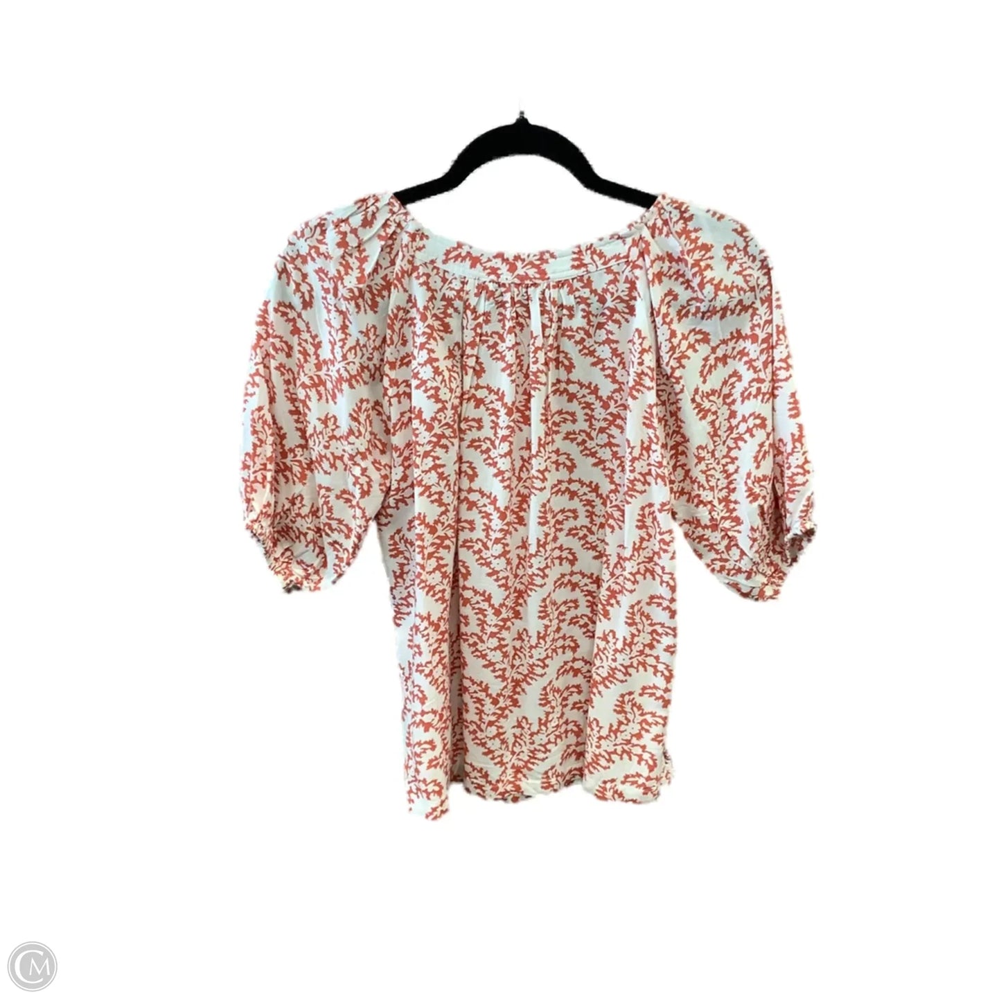 Top Short Sleeve By Clothes Mentor In Orange & White, Size: S