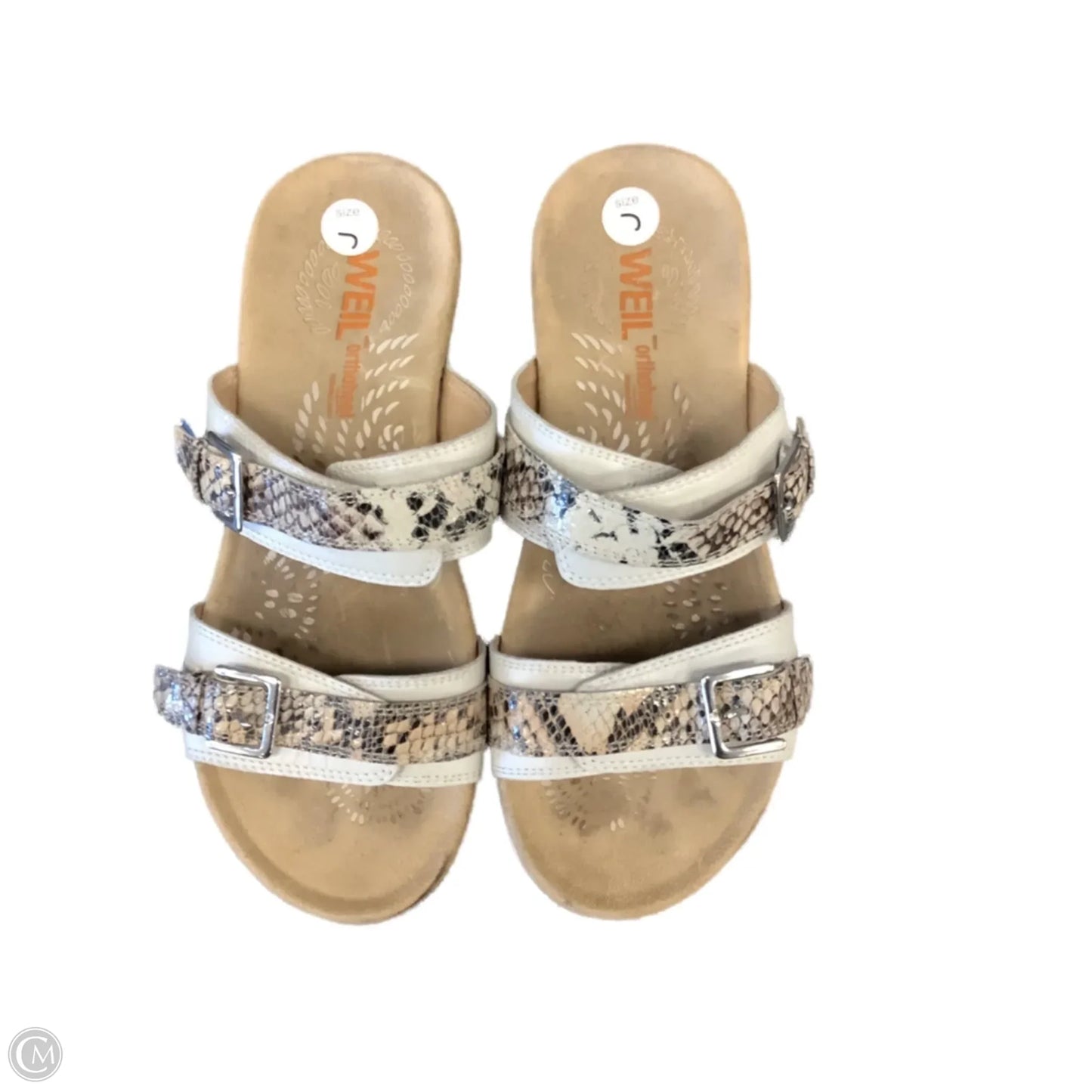 Sandals Flats By Clothes Mentor In Snakeskin Print, Size: 7