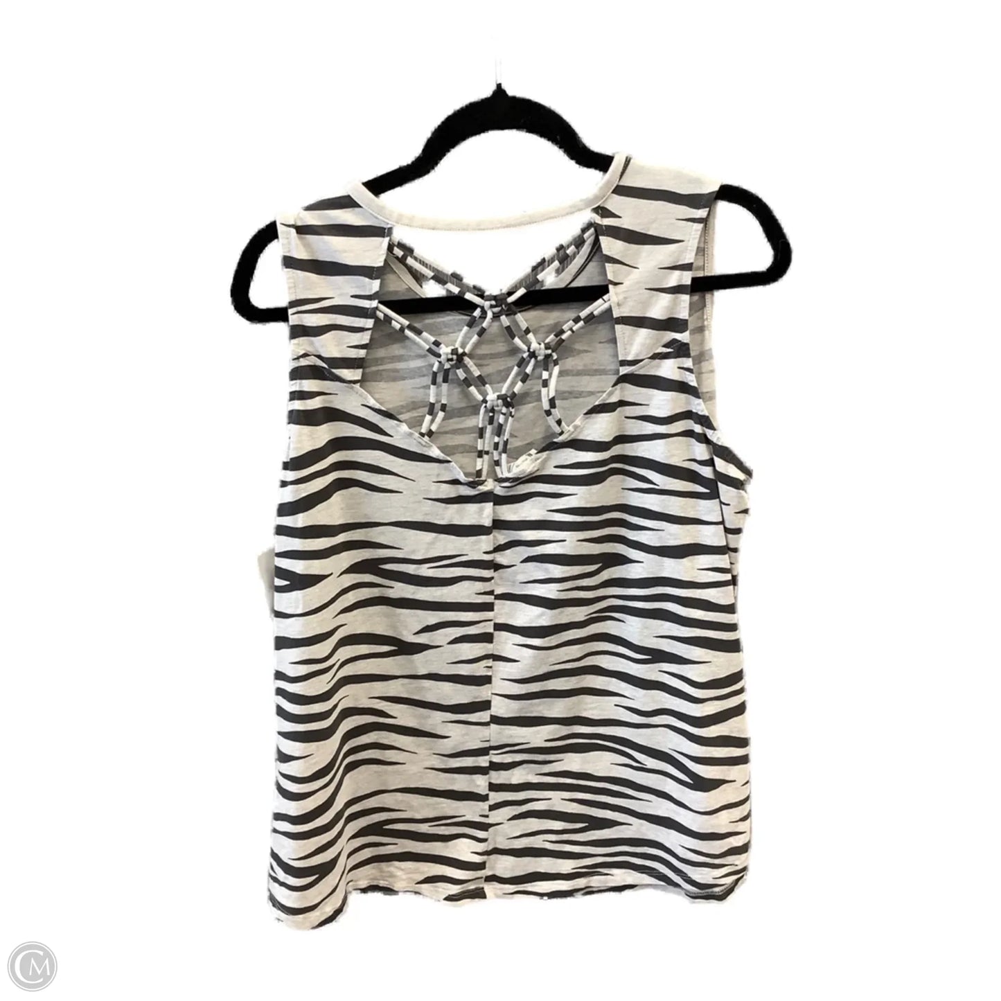 Top Sleeveless By Maurices In Grey & White, Size: 1x