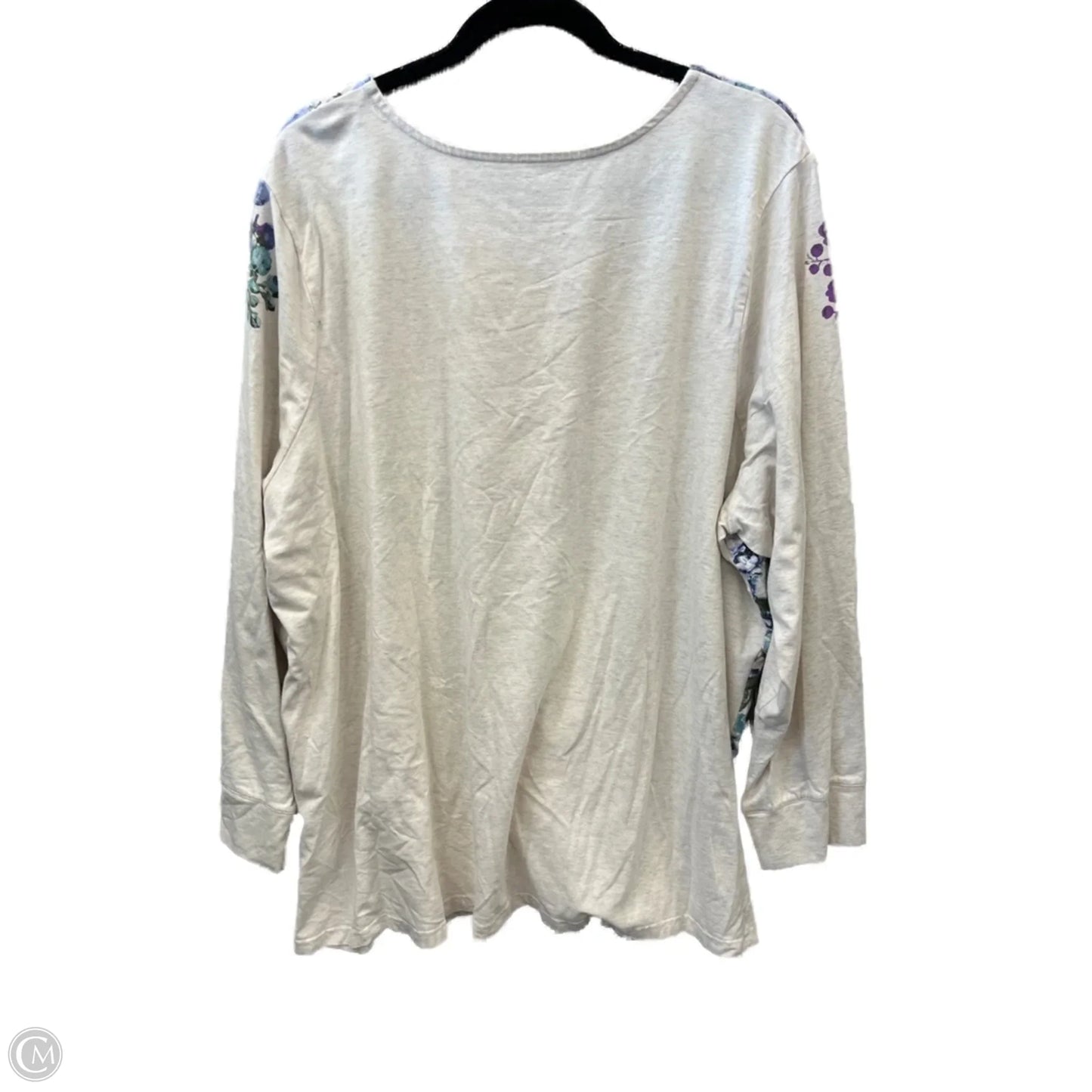Top Long Sleeve By Denim And Company In Tan, Size: 3x