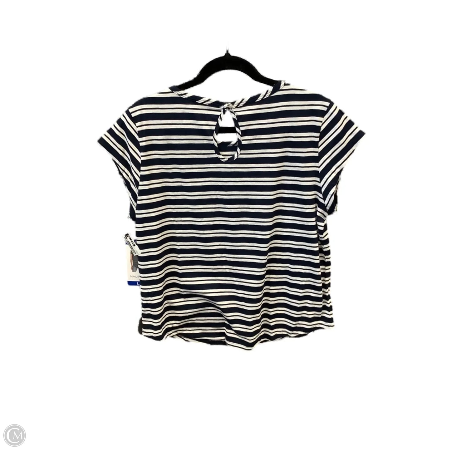 Top Short Sleeve By Nautica In Striped Pattern, Size: L