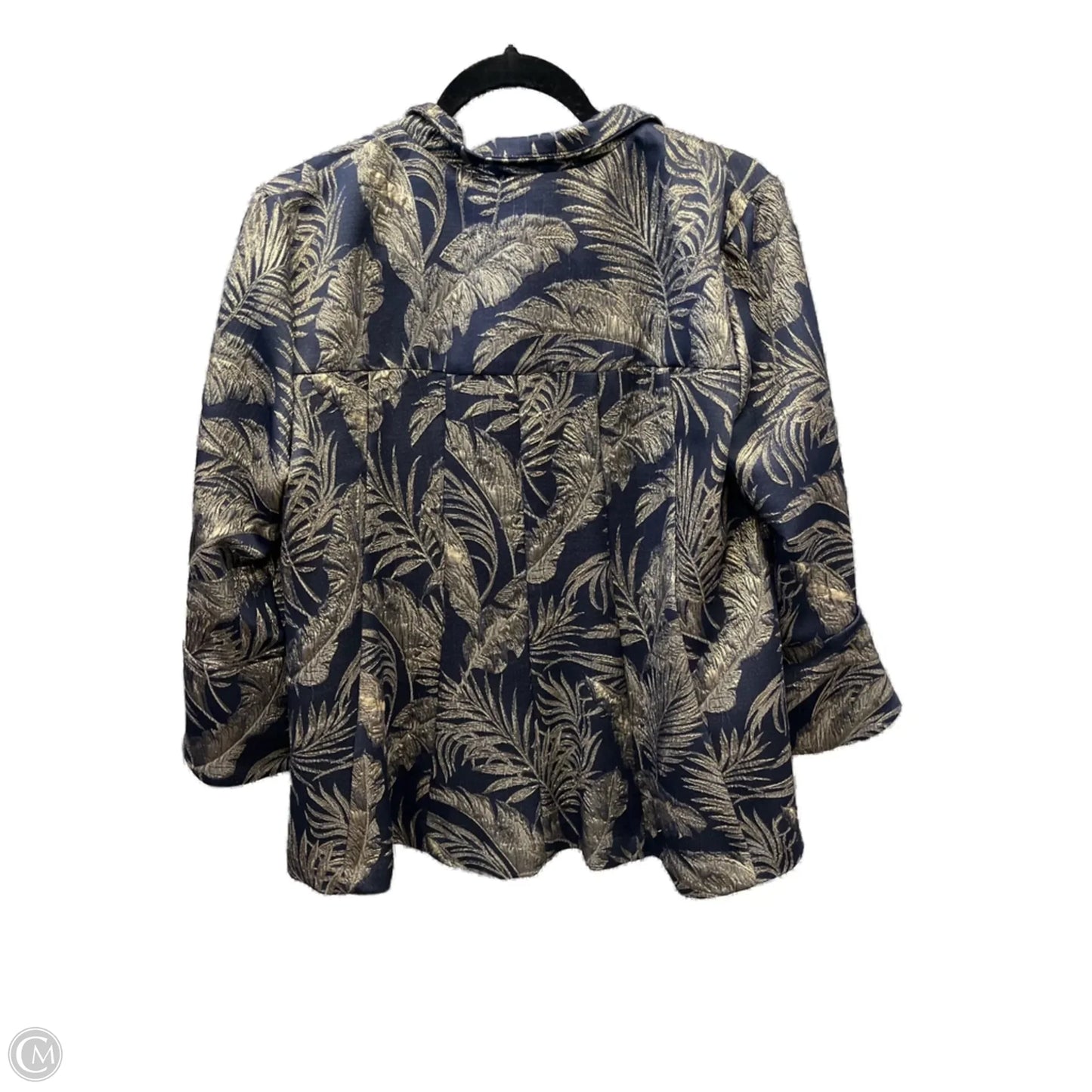 Blazer By Clothes Mentor In Blue & Gold, Size: Xl