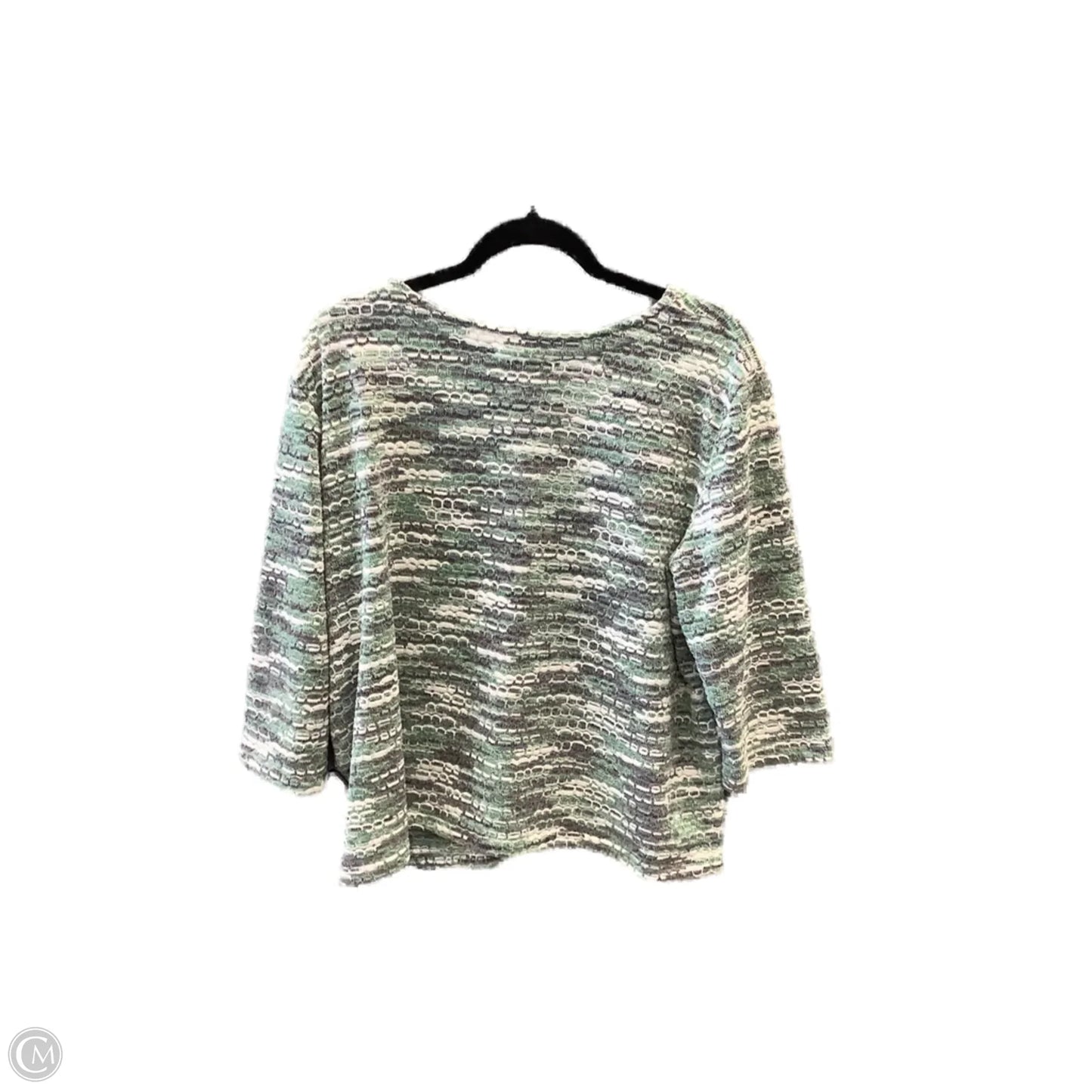 Top Long Sleeve By Alfred Dunner In Green & Grey, Size: Lp