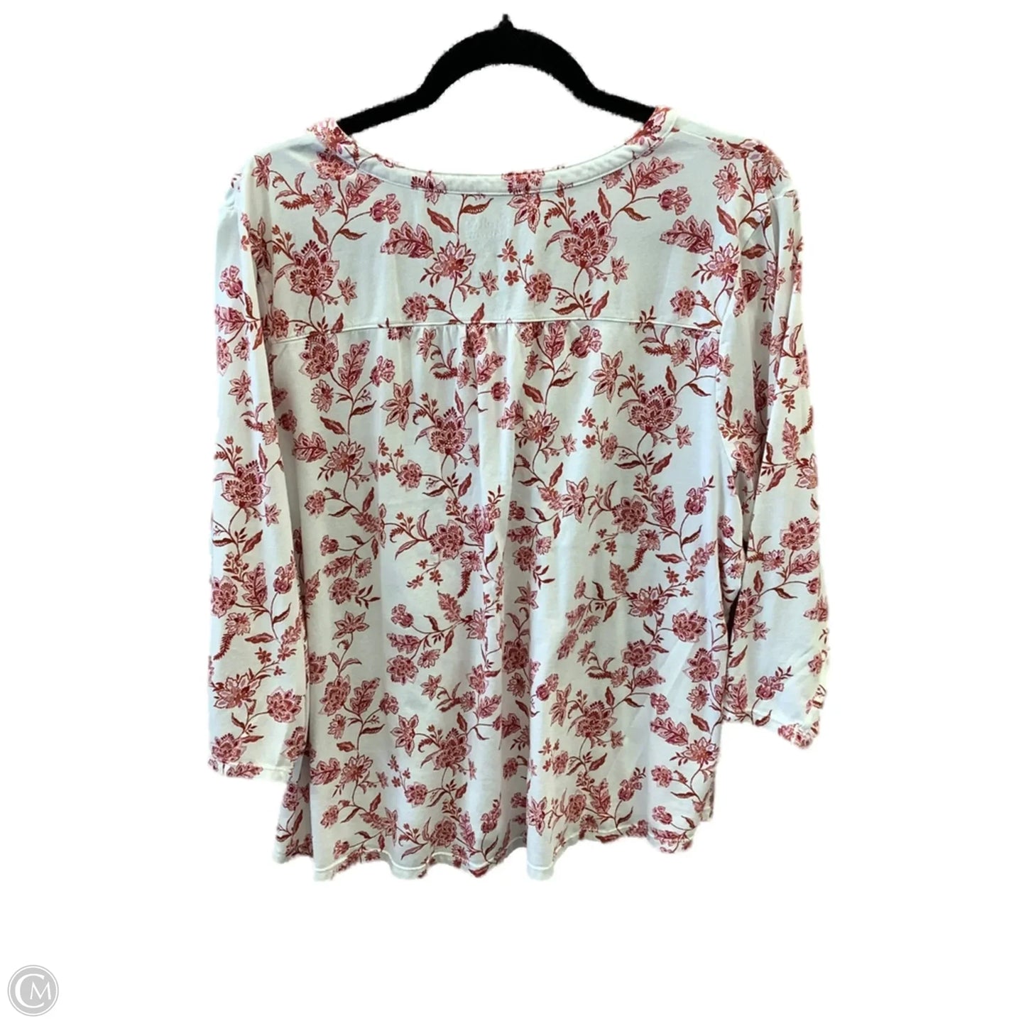 Top Long Sleeve By Croft And Barrow In Orange & White, Size: Xxl