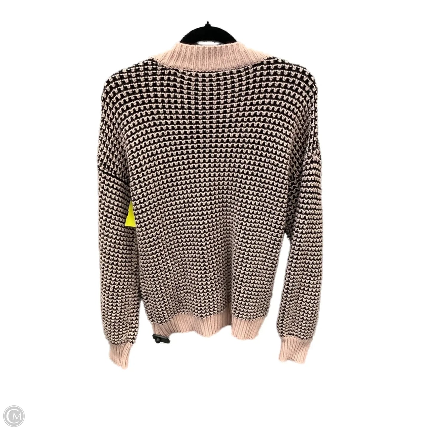 Sweater Cardigan By Clothes Mentor In Black & Pink, Size: M