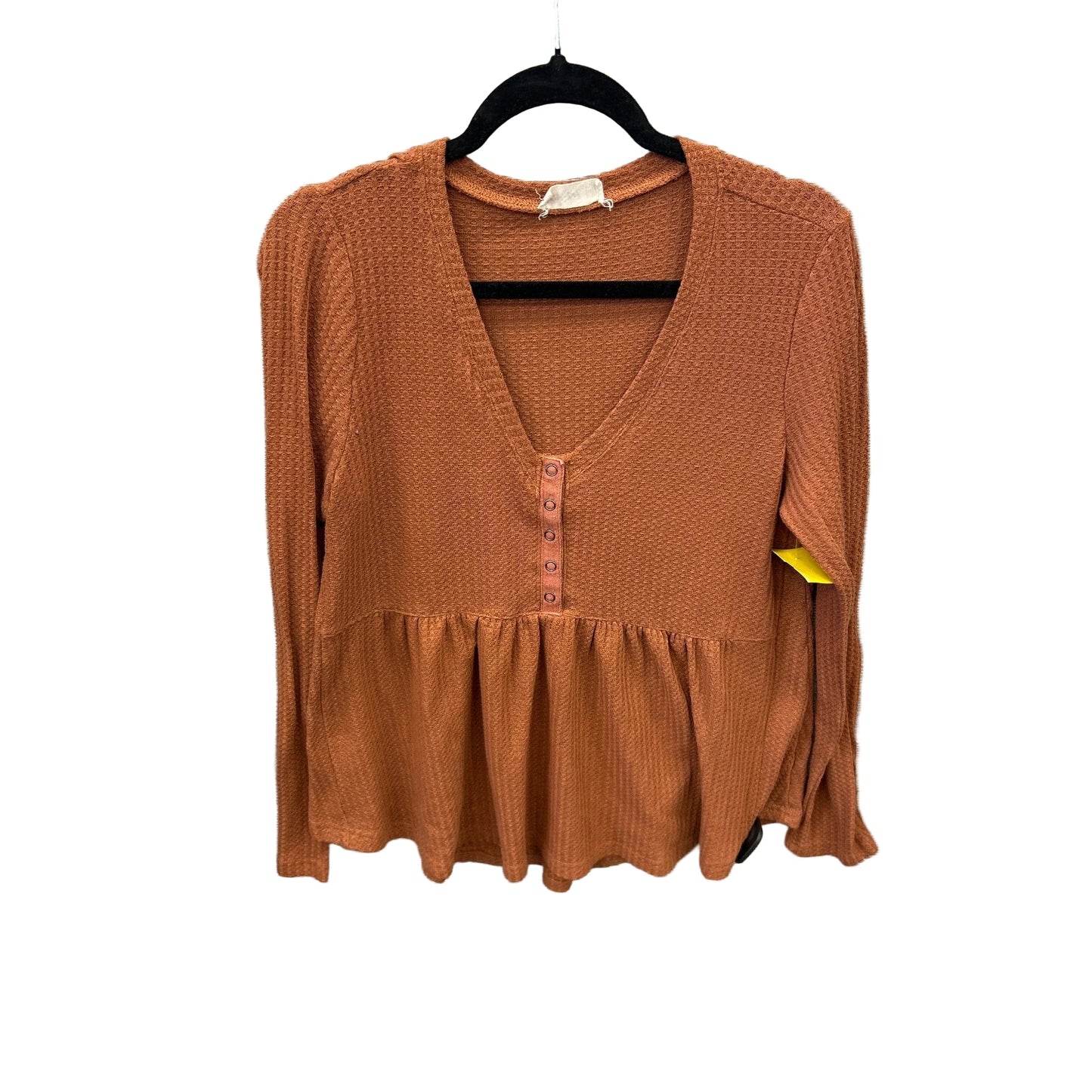 Top Long Sleeve By New In In Brown, Size: M