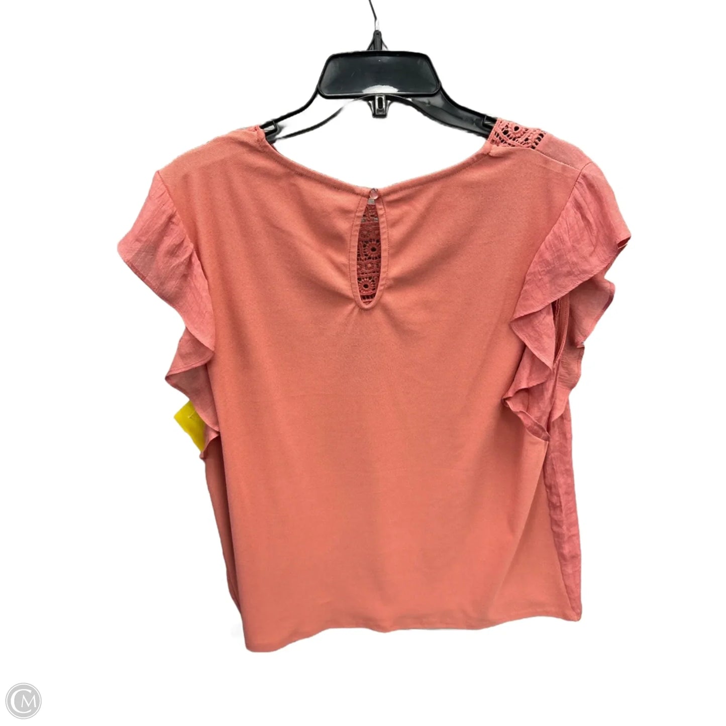 Top Short Sleeve By Auw In Pink, Size: L