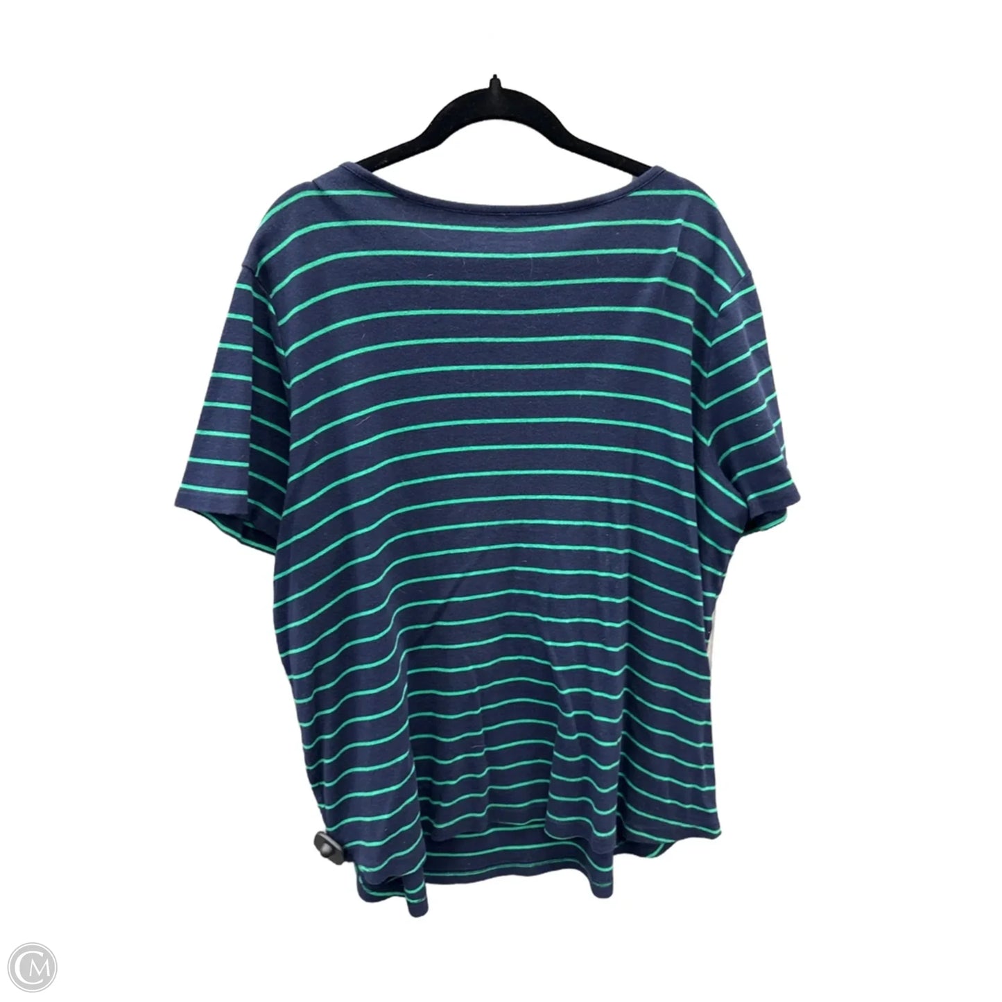 Top Short Sleeve By Croft And Barrow In Striped Pattern, Size: 3x