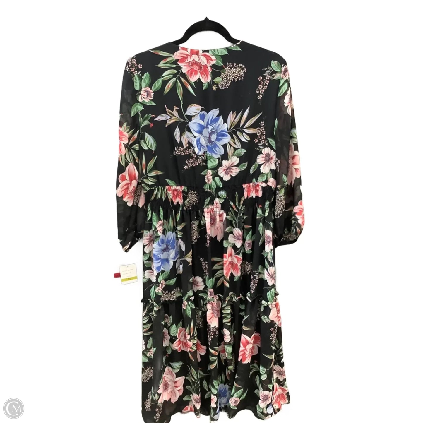 Dress Casual Midi By Just Taylor In Floral Print, Size: Xl